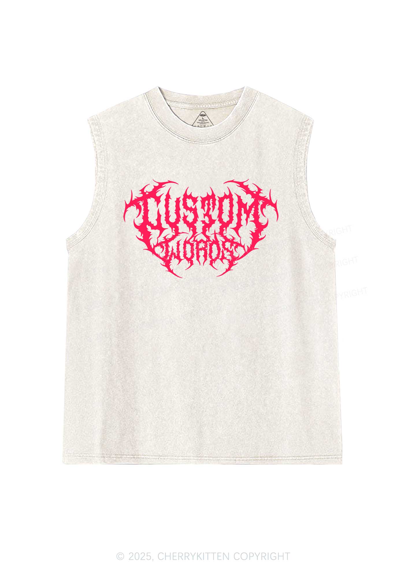 Custom Punk Words Y2K Washed Muscle Tank Cherrykitten