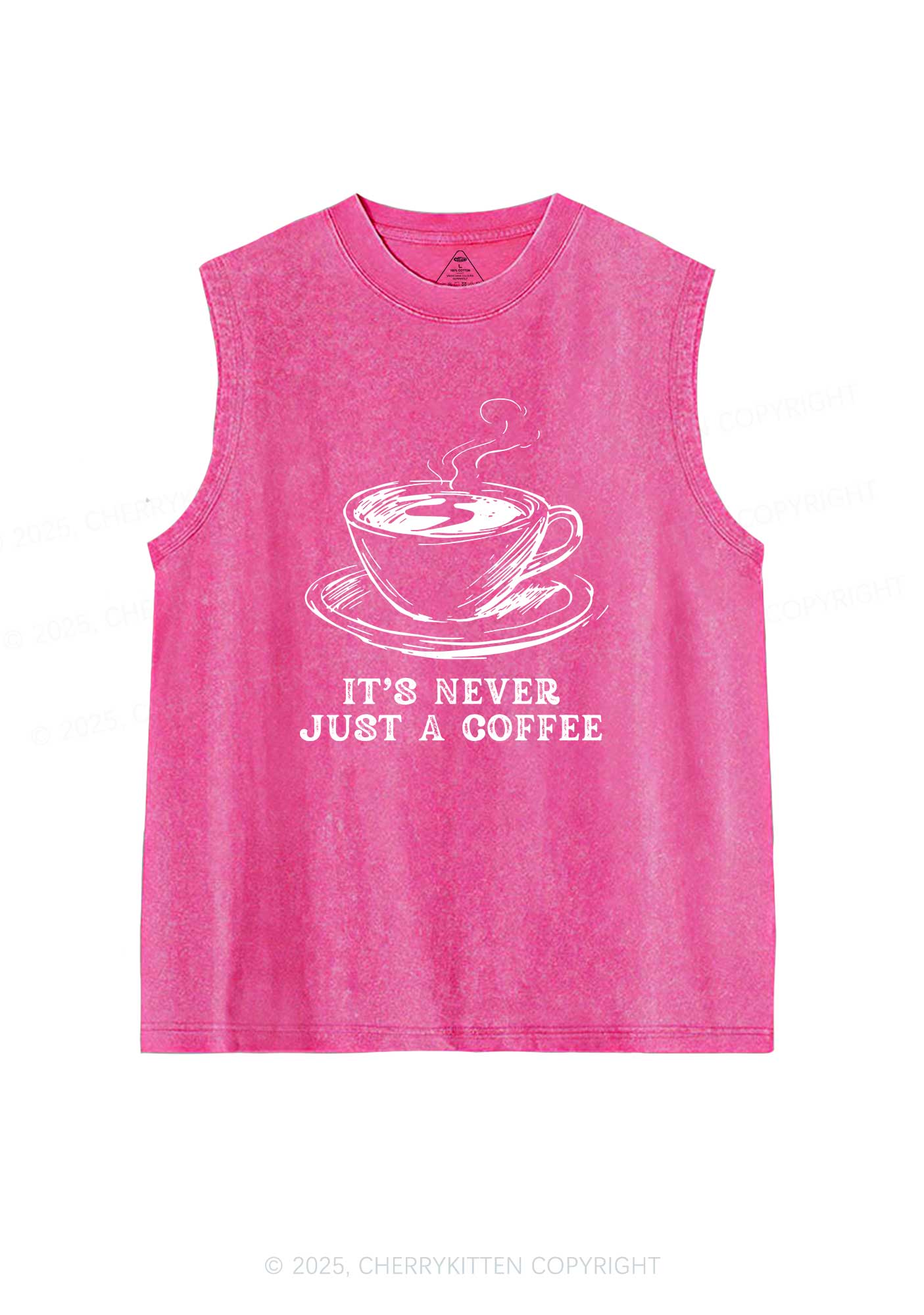 Its Never Just Coffee Pride Y2K Washed Muscle Tank Cherrykitten