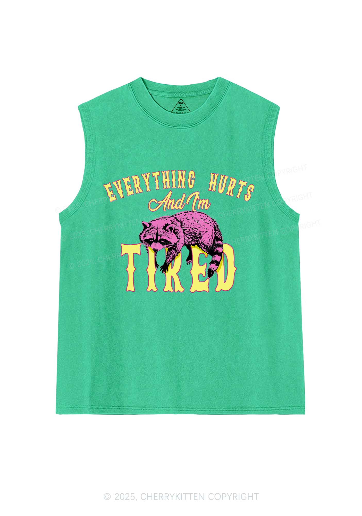 I Am Tried Y2K Washed Muscle Tank Cherrykitten
