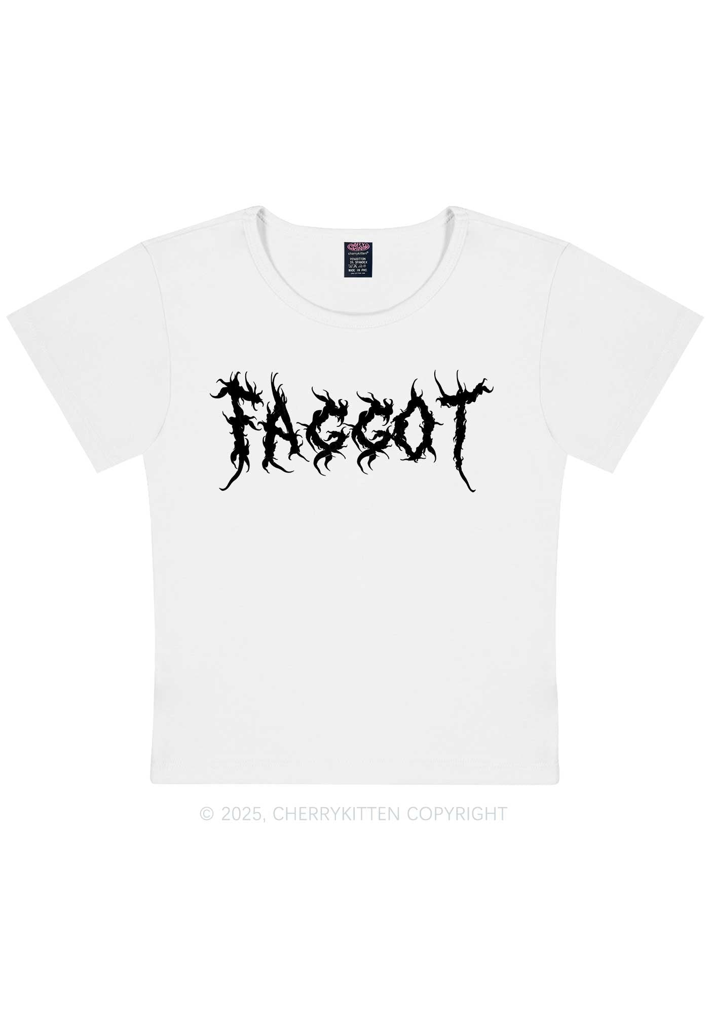 Punk Faggot Pride Y2K Baby Tee Cherrykitten