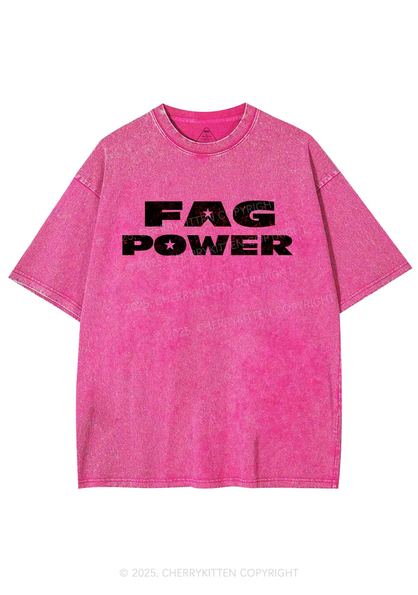 Fag Power Pride Y2K Shirts Washed Tee Cherrykitten