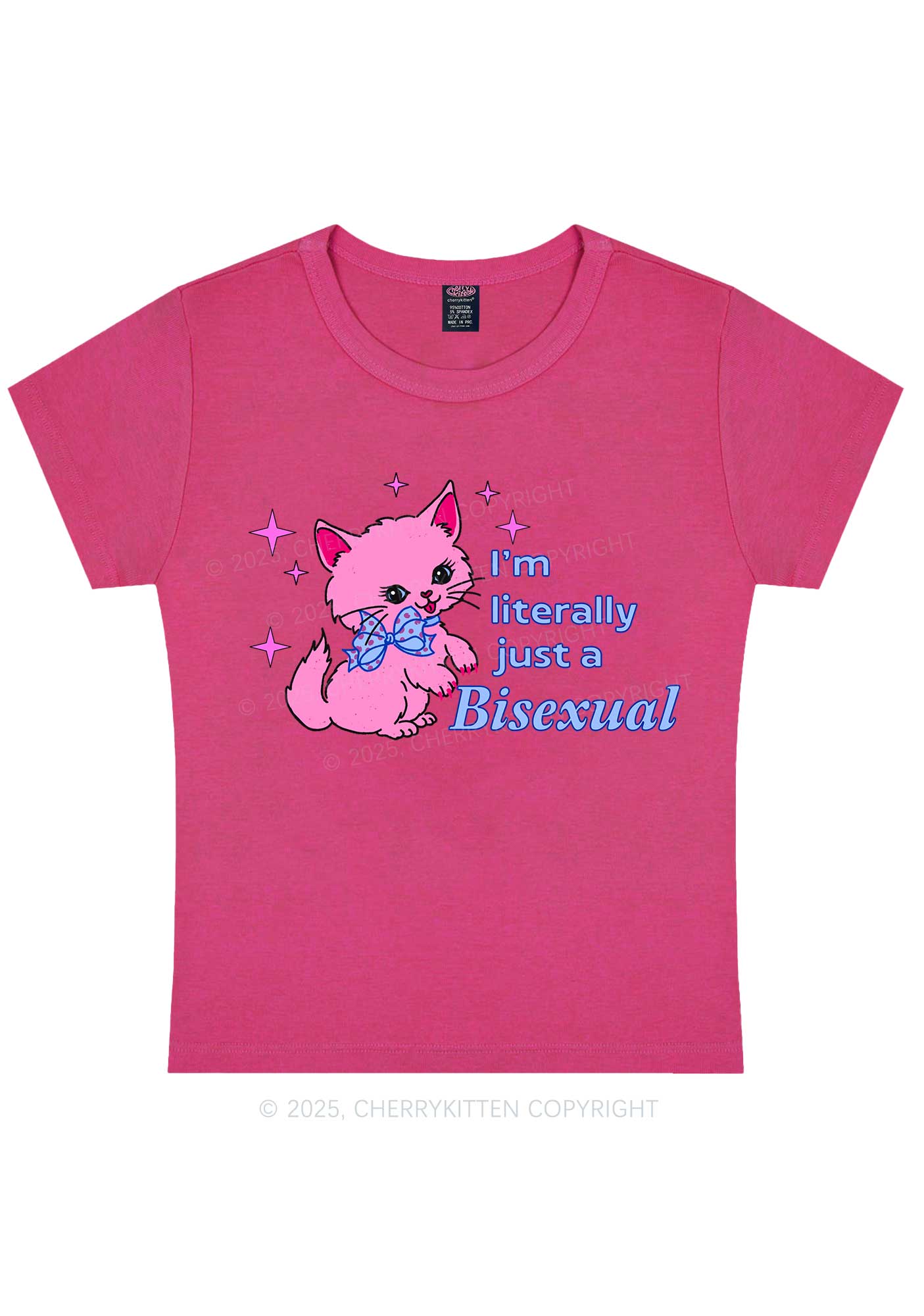 Literally Just A Bisexual Pride Y2K Baby Tee Cherrykitten