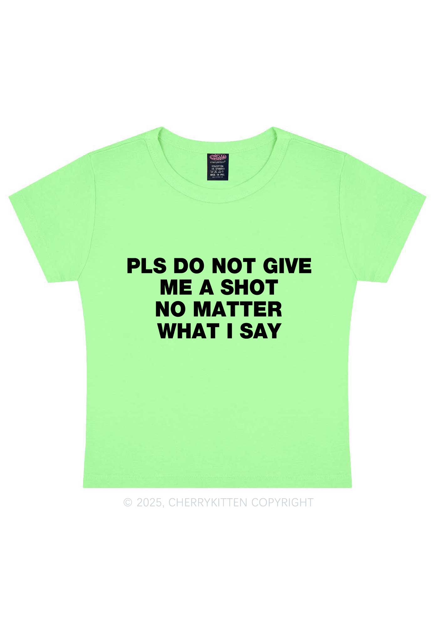 Not Give Shot Y2K Baby Tee Cherrykitten