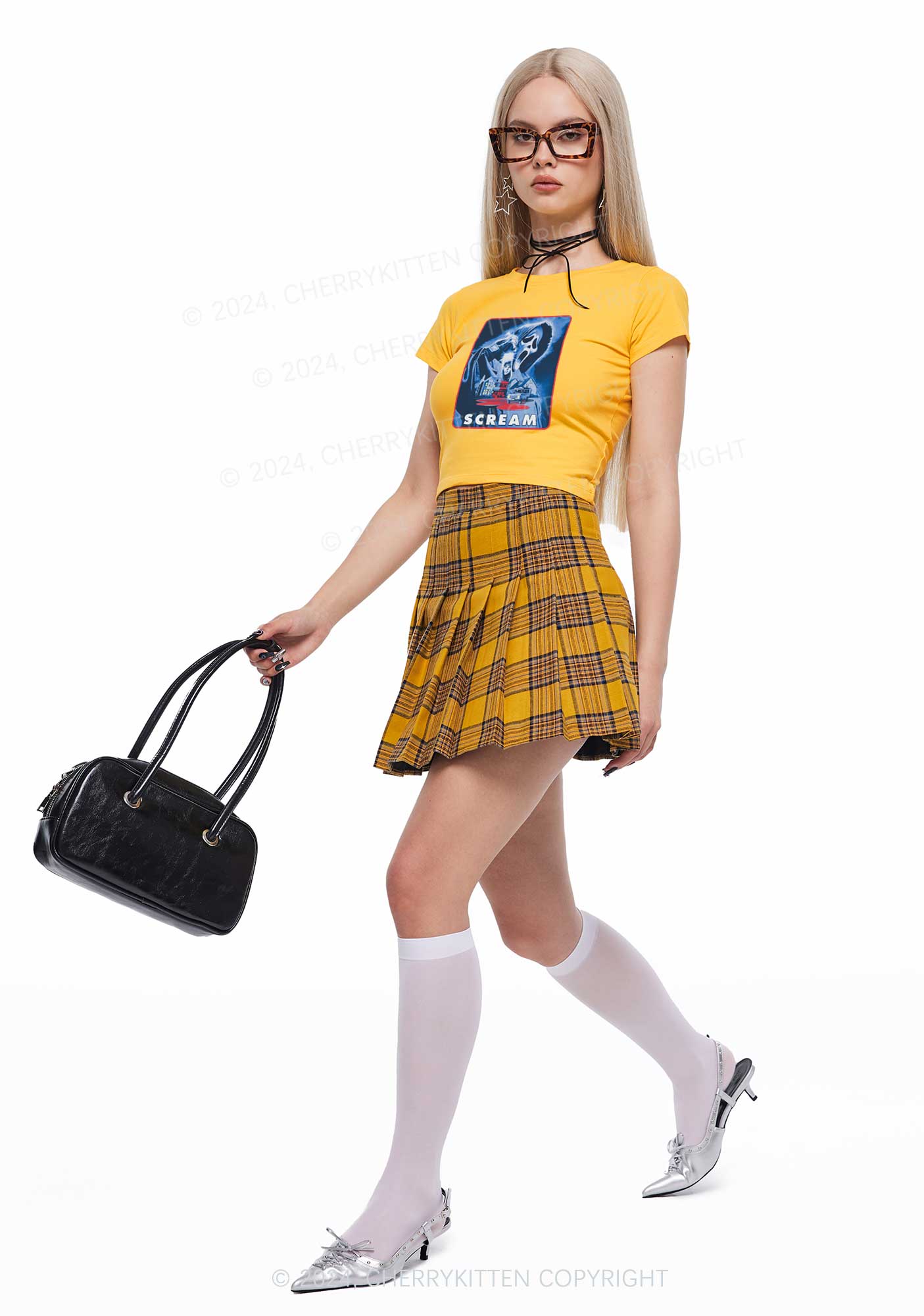 Scream Halloween Y2K Baby Tee Cherrykitten
