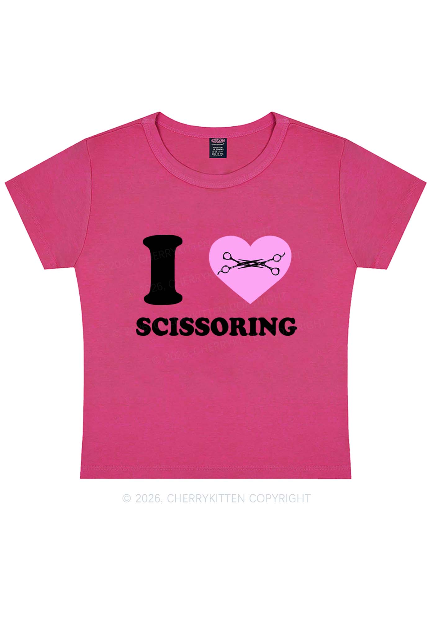 I Love Scissoring Pride Y2K Baby Tee Cherrykitten