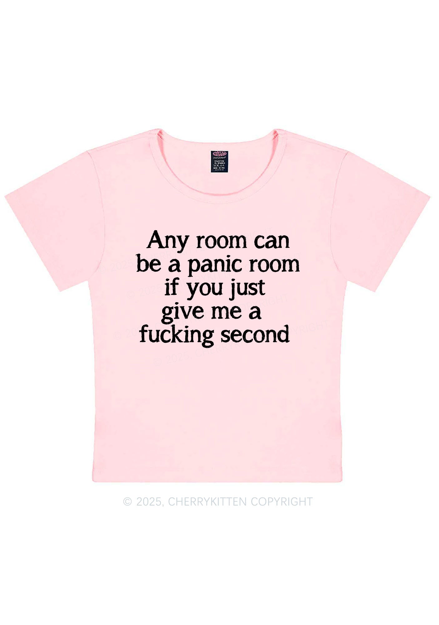 Any Room Can Be Panic Y2K Baby Tee Cherrykitten