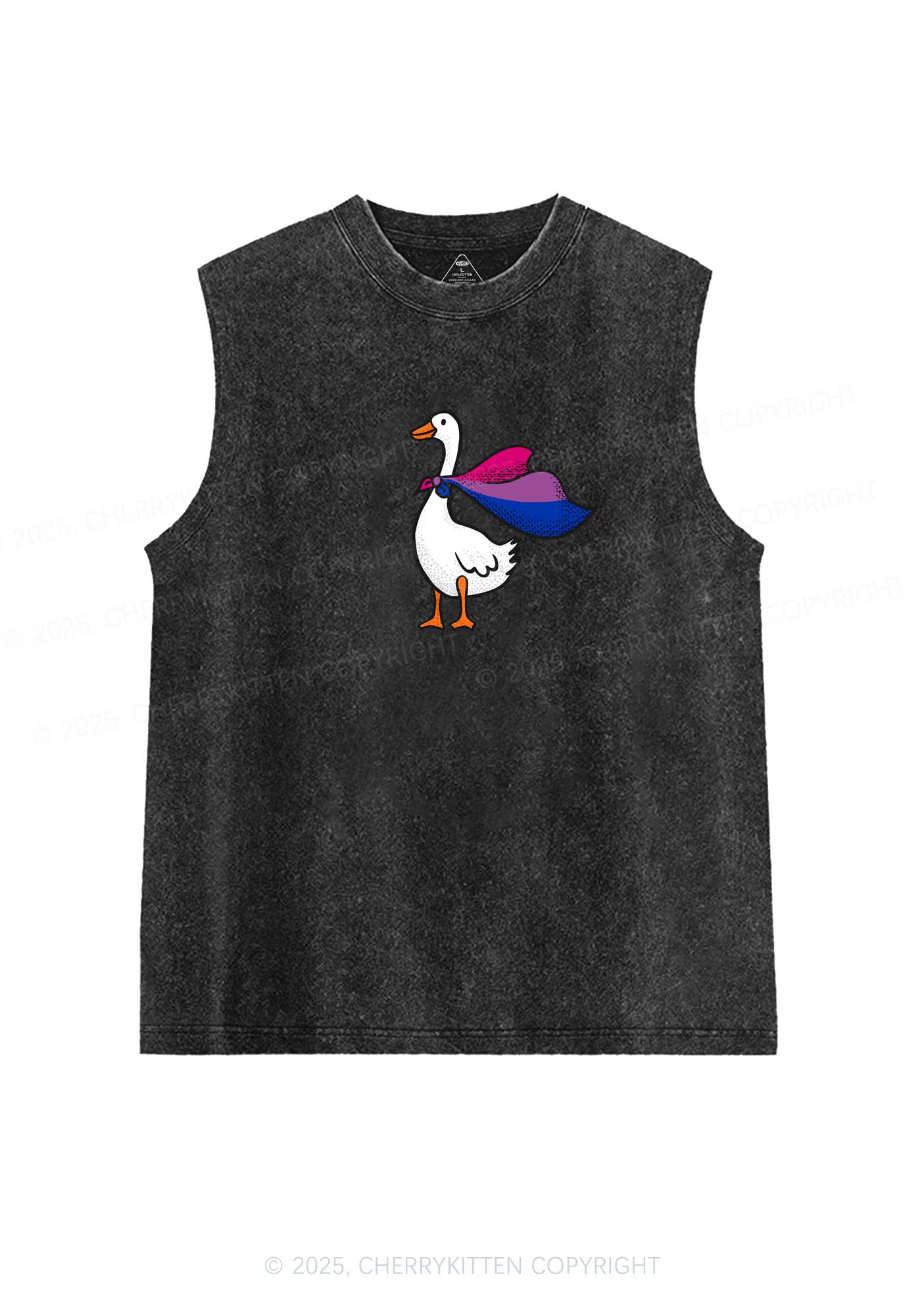 Bisexual Goose Pride Y2K Washed Muscle Tank Cherrykitten