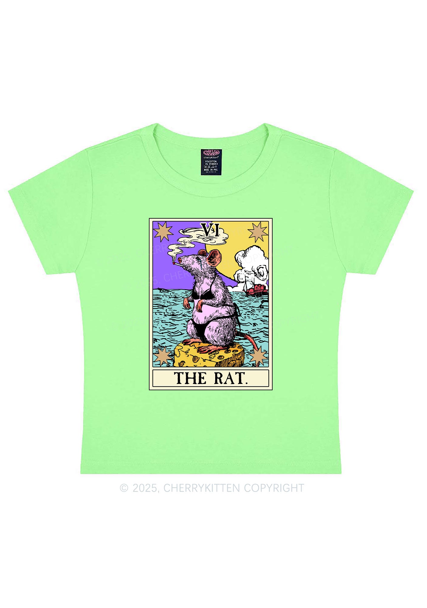 The Rat Smoking Y2K Baby Tee Cherrykitten