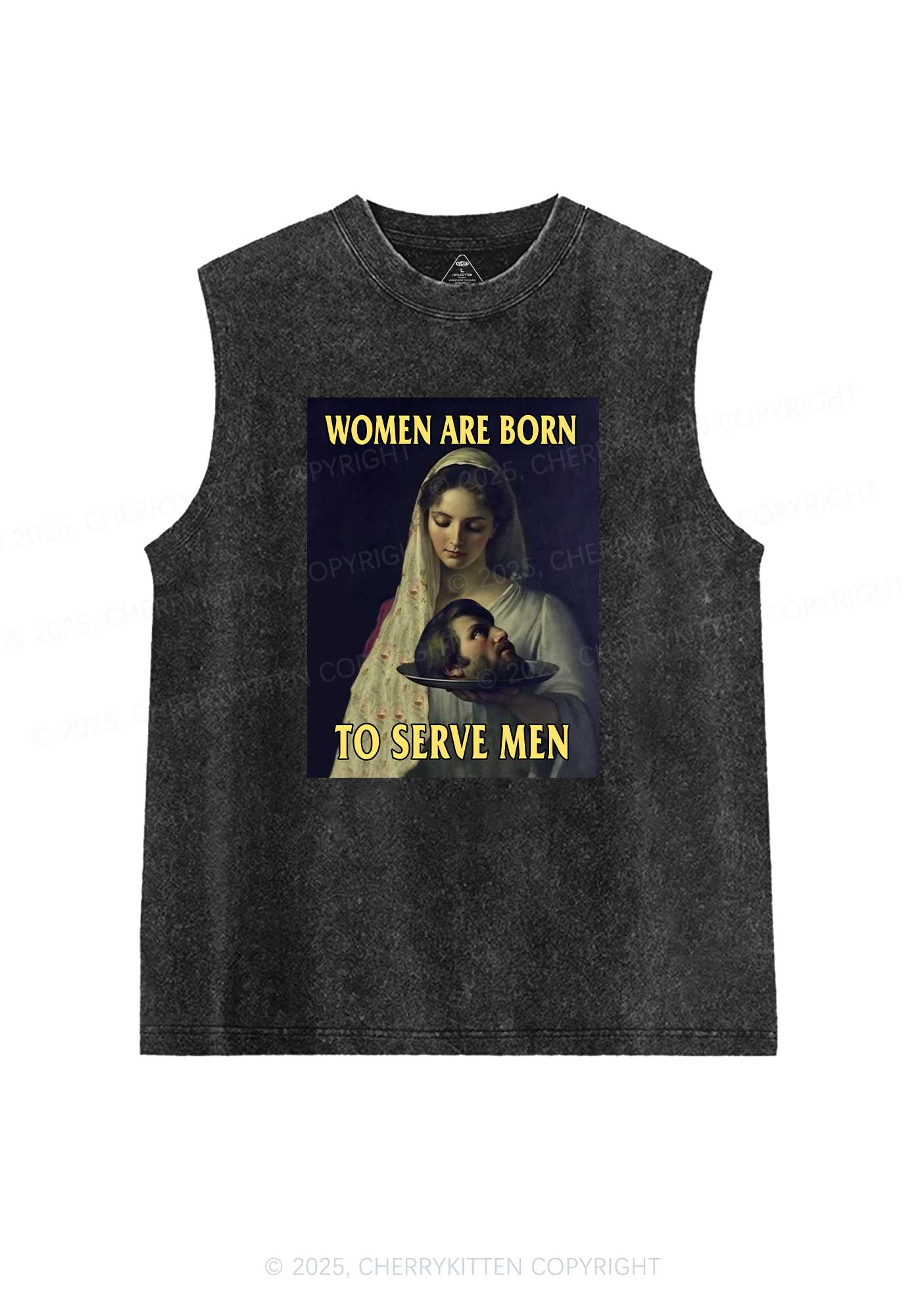 Women Born To Serve Y2K Washed Tank Cherrykitten