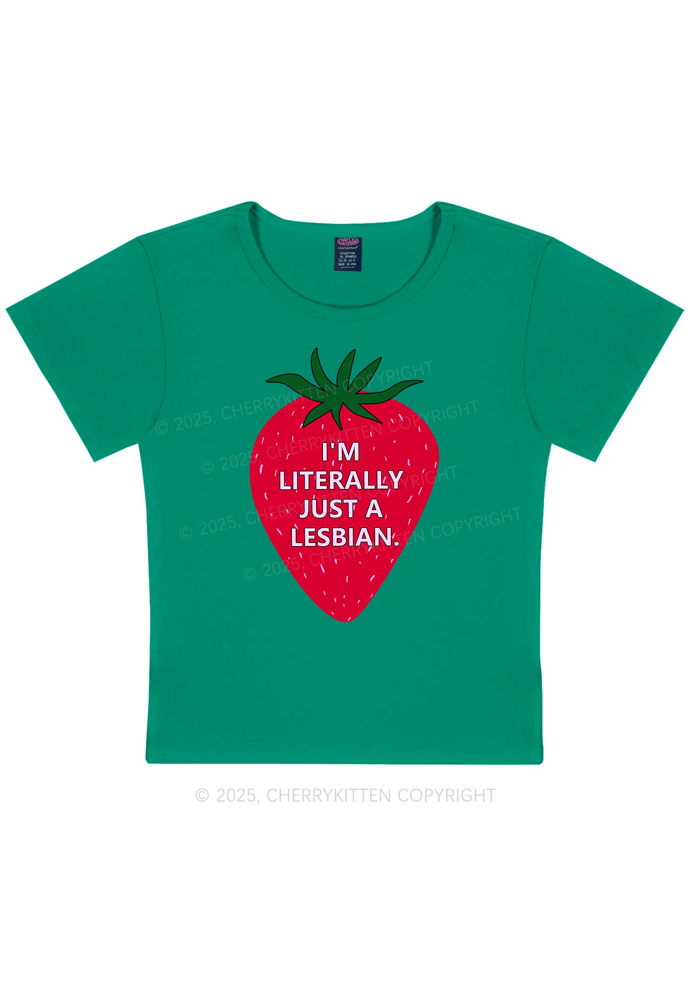 Lesbian Strawberry Pride Y2K Baby Tee Cherrykitten