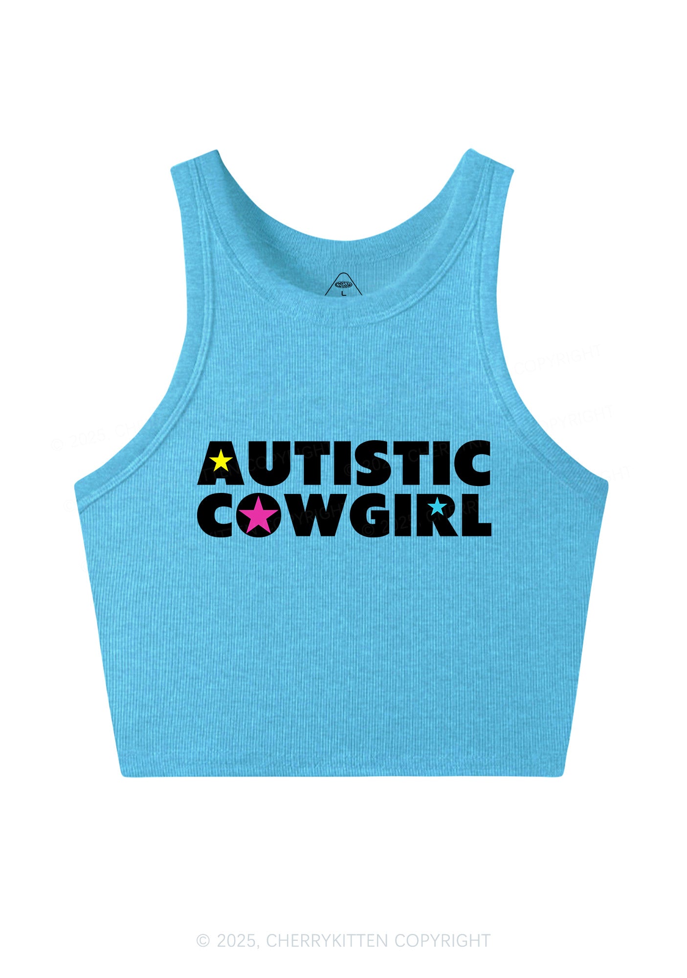 Autistic Cowgirl Y2K Crop Tank Top Cherrykitten