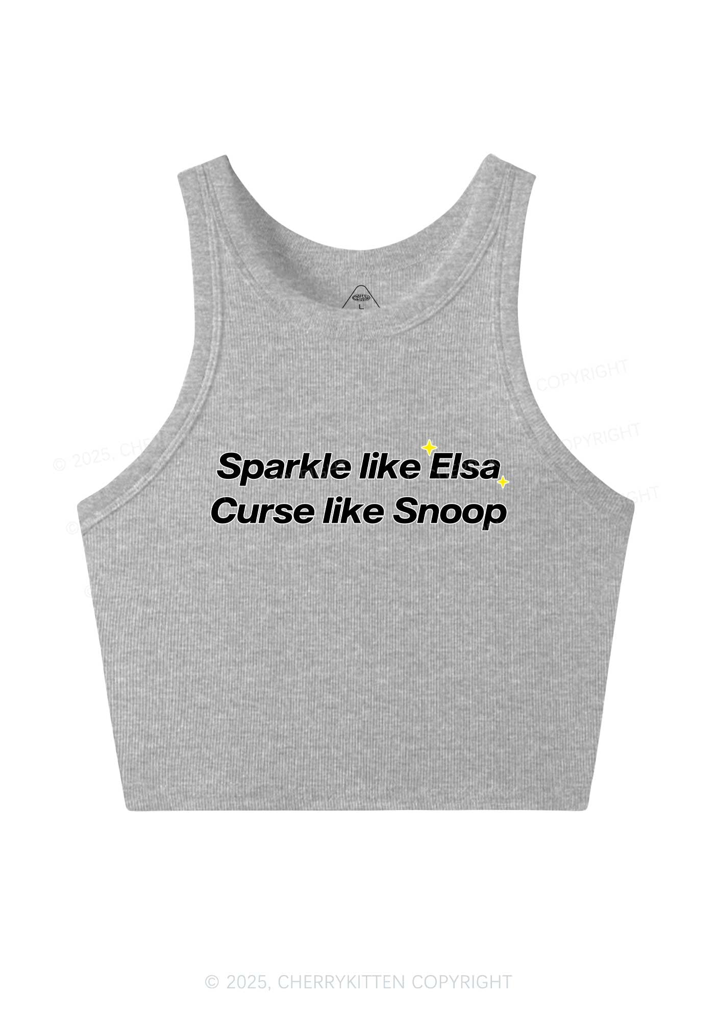 Sparkle Like Princess Y2K Crop Tank Top Cherrykitten