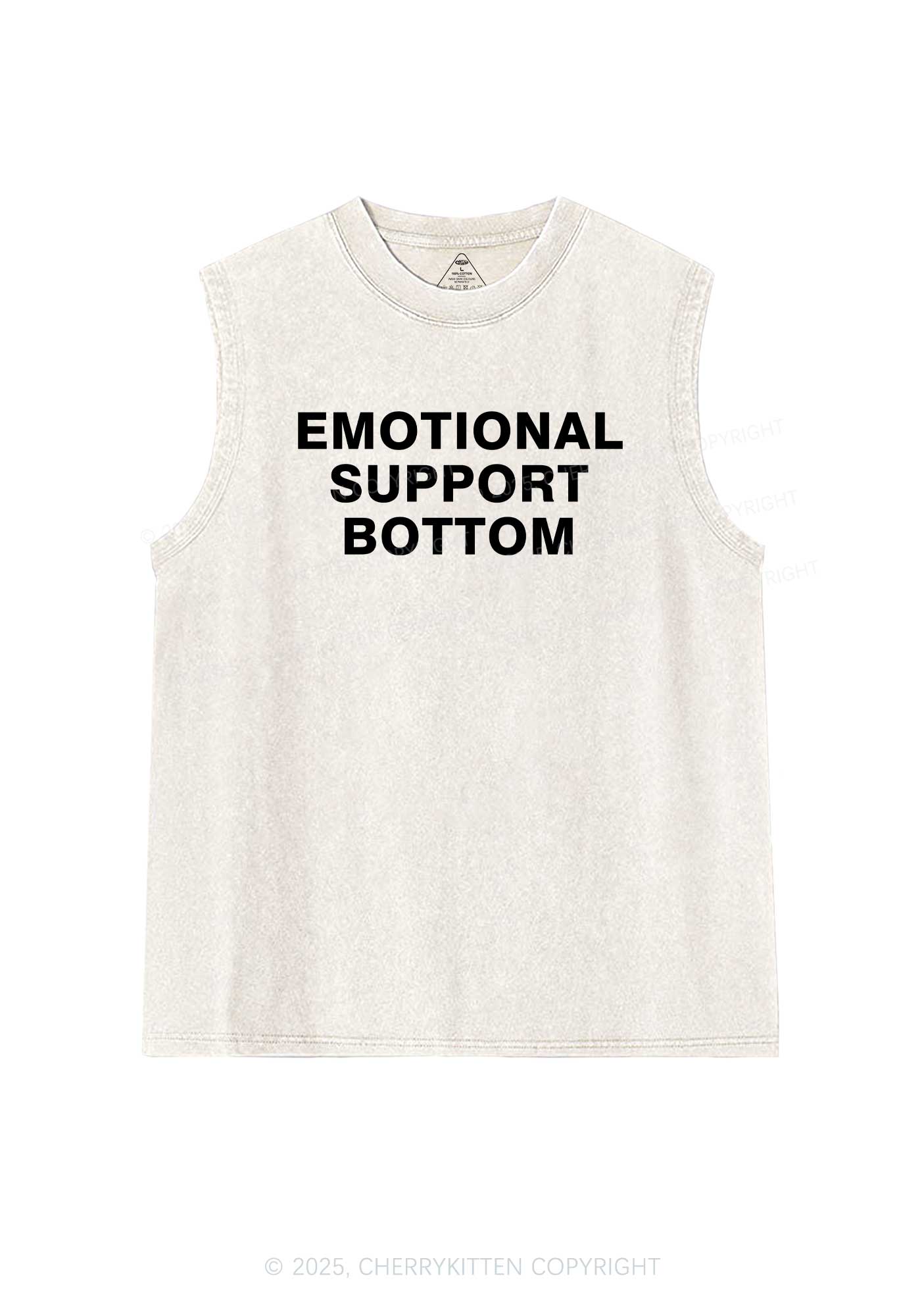 Emotional Support Bottom Pride Y2K Washed Muscle Tank Cherrykitten