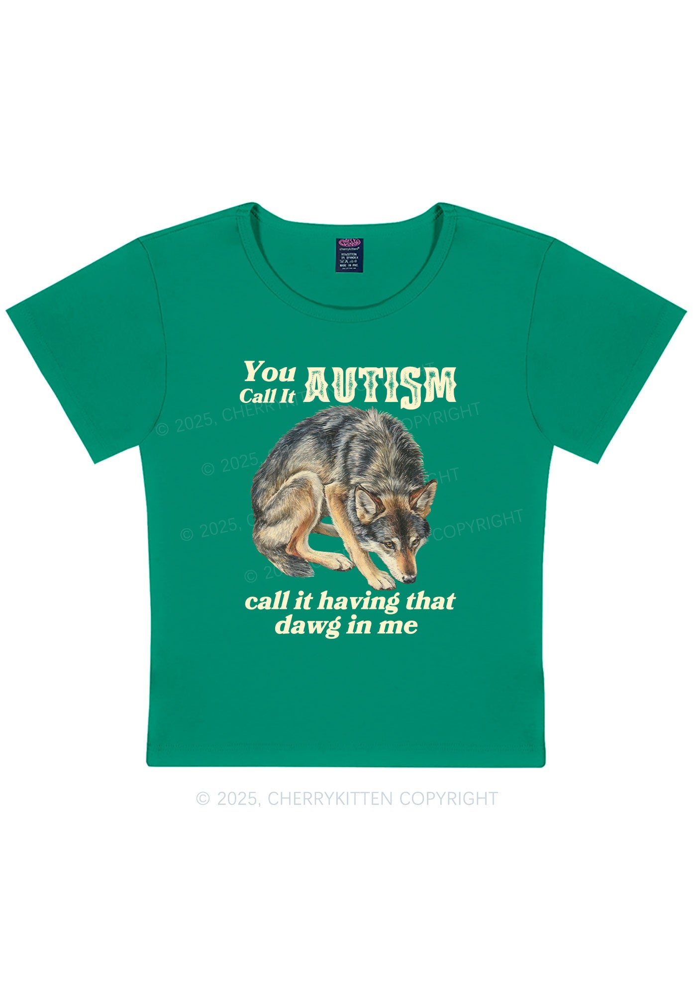 You Call It Autism Y2K Baby Tee Cherrykitten