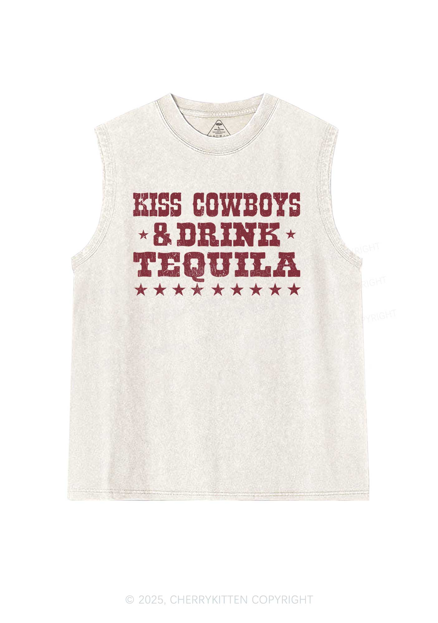 Kiss Cowboys Y2K Washed Muscle Tank Cherrykitten