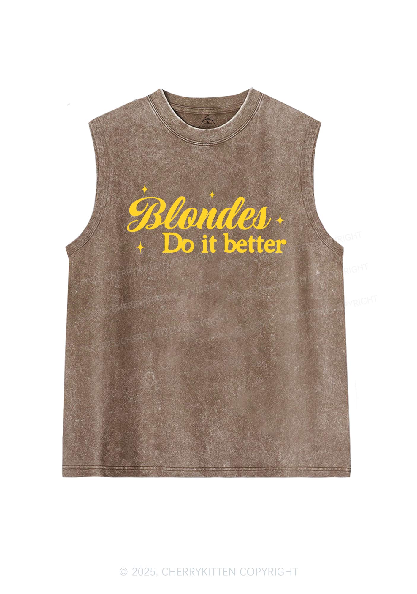 Blondes Do It Better Y2K Washed Muscle Tank Cherrykitten