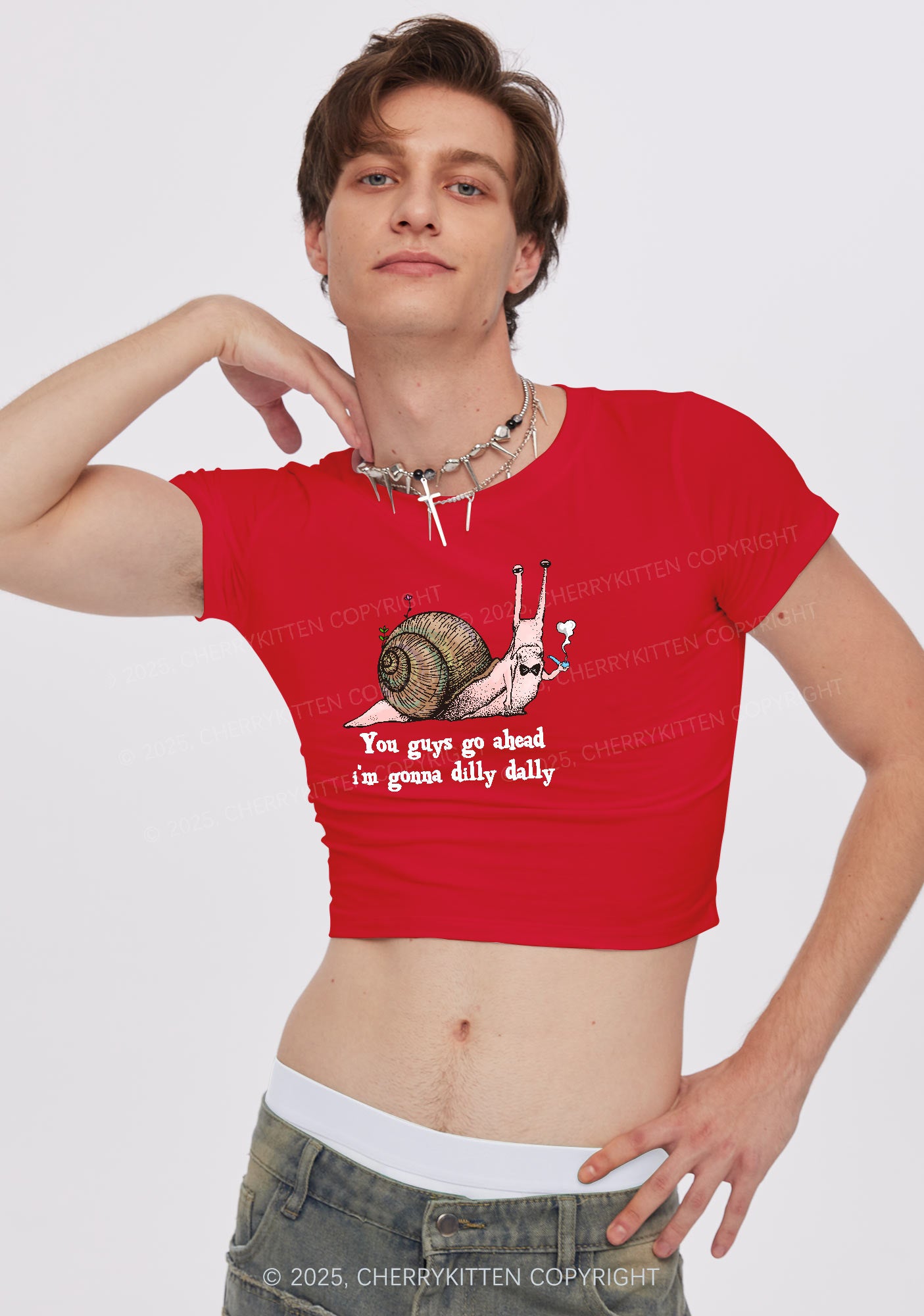 Im Gonna Dilly Dally Y2K Baby Tee Cherrykitten