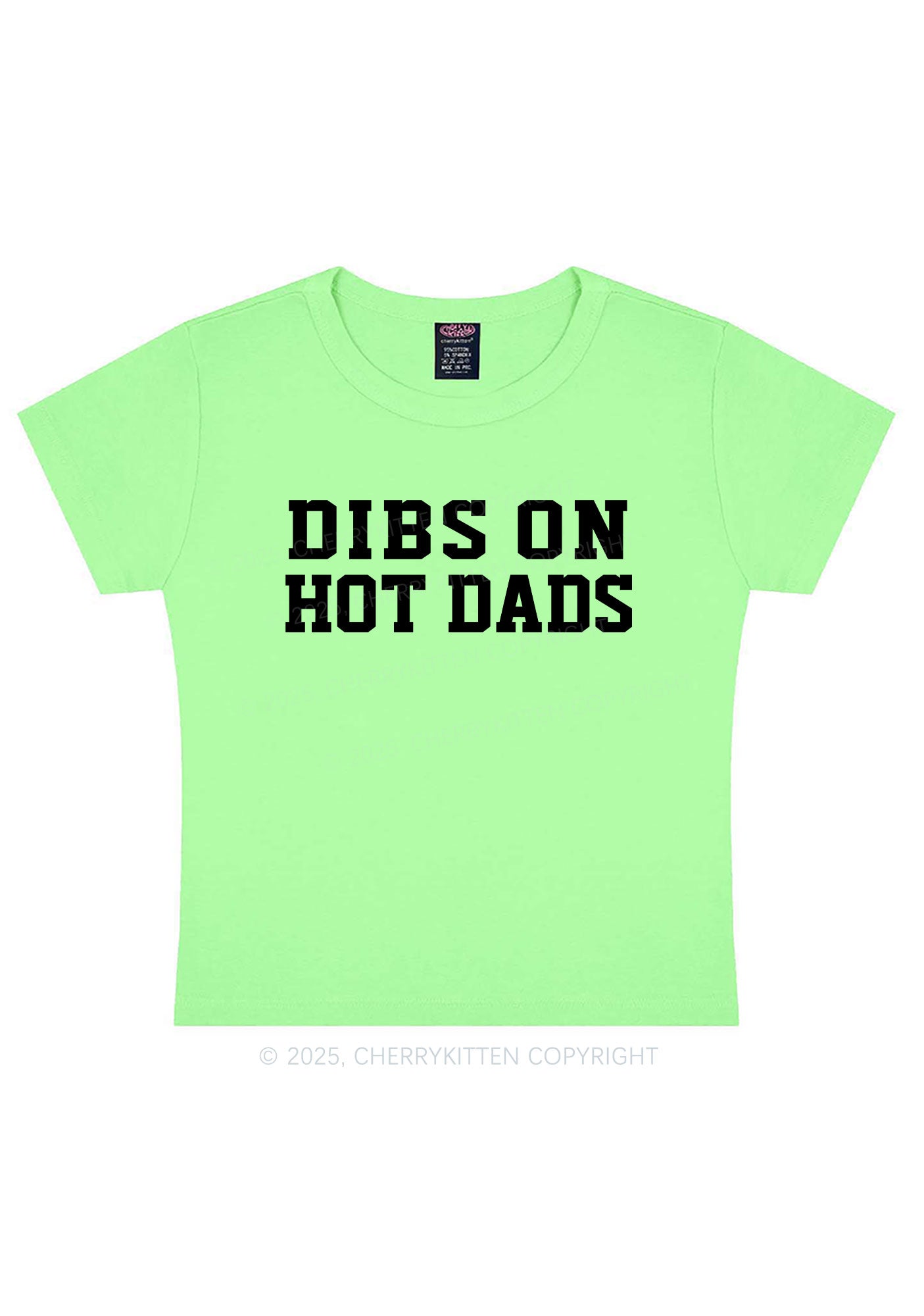 Dibs On Hot Dads Y2K Baby Tee Cherrykitten