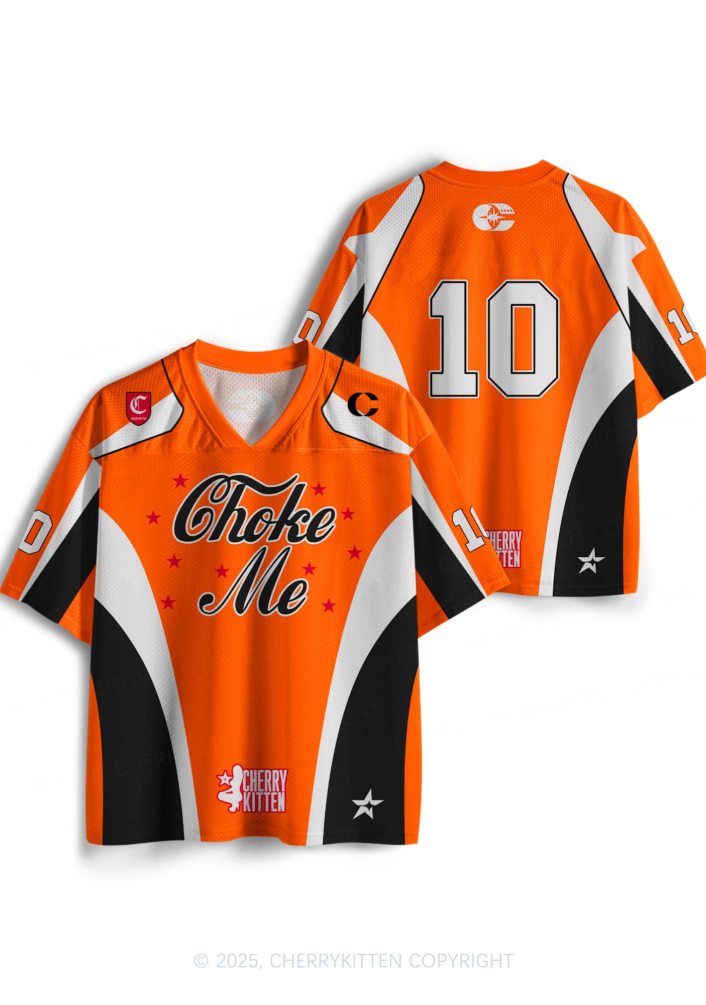 Custom Orange Choke Me Y2K Sport Jersey Shirts Cherrykitten