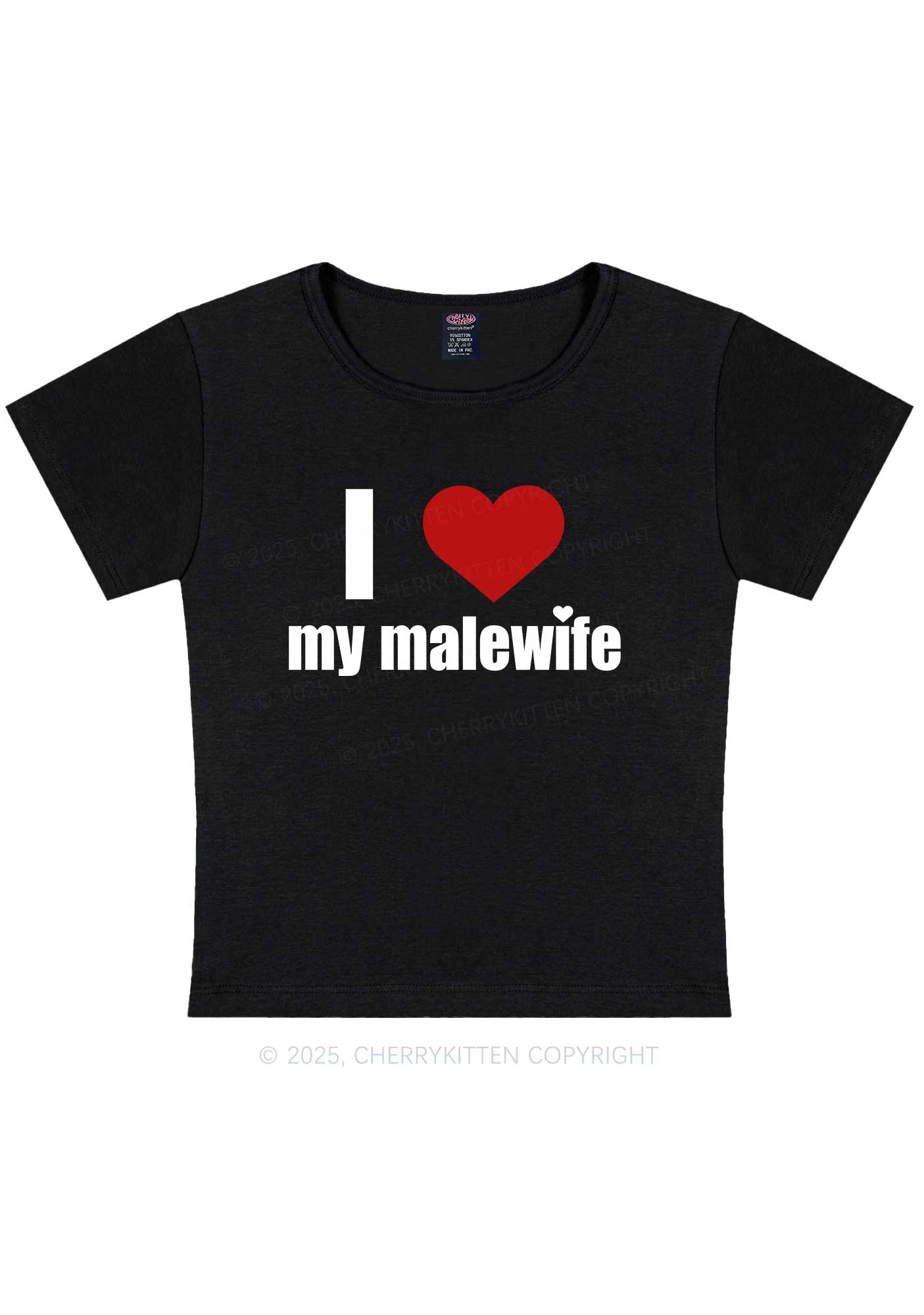 I Love My Malewife Pride Y2K Baby Tee Cherrykitten