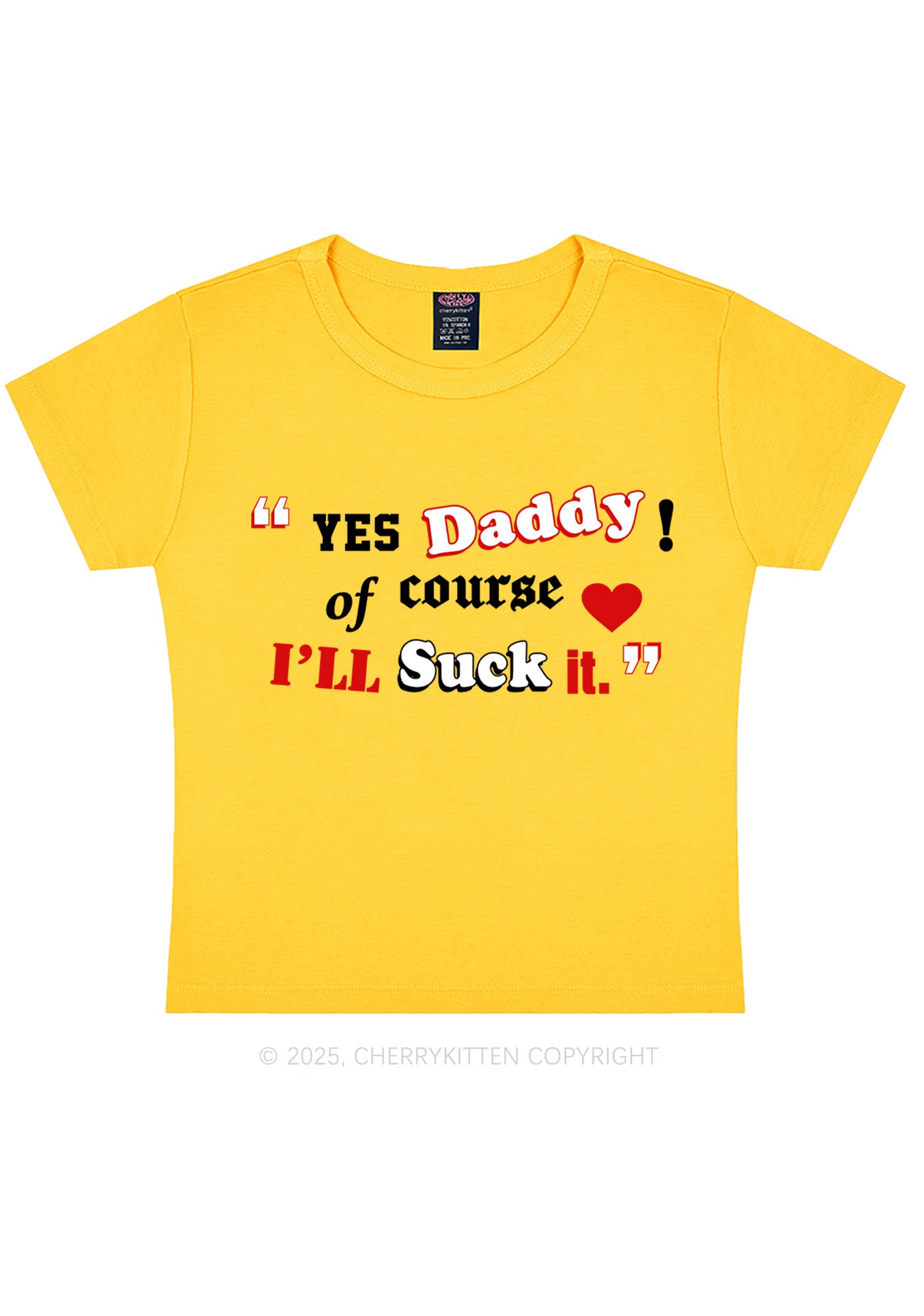Daddy Suck It Y2K Baby Tee Cherrykitten