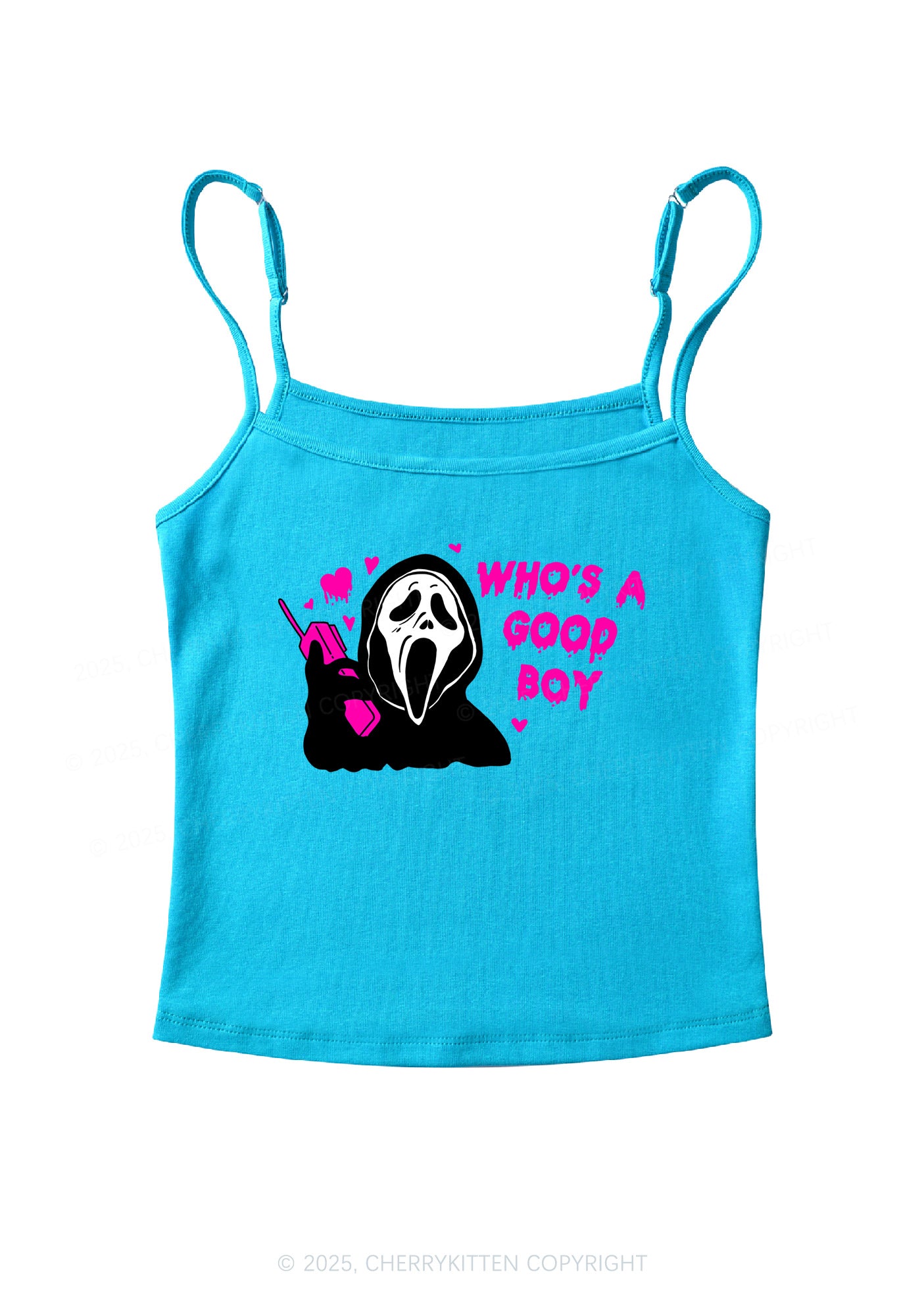 Halloween Whos Good Boy Y2K Spaghetti Strap Cami Cherrykitten