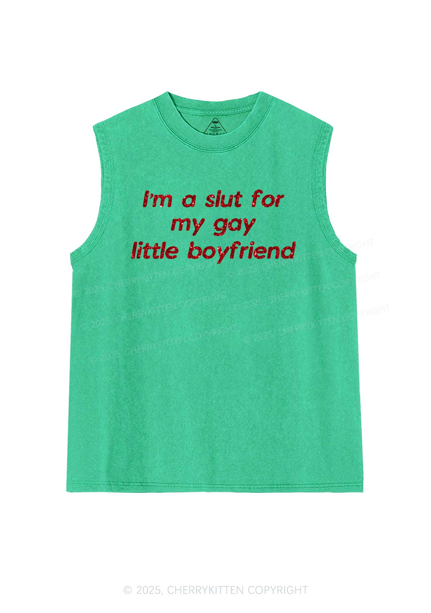 Glitter Slxt For My Gay BF Y2K Washed Muscle Tank Cherrykitten