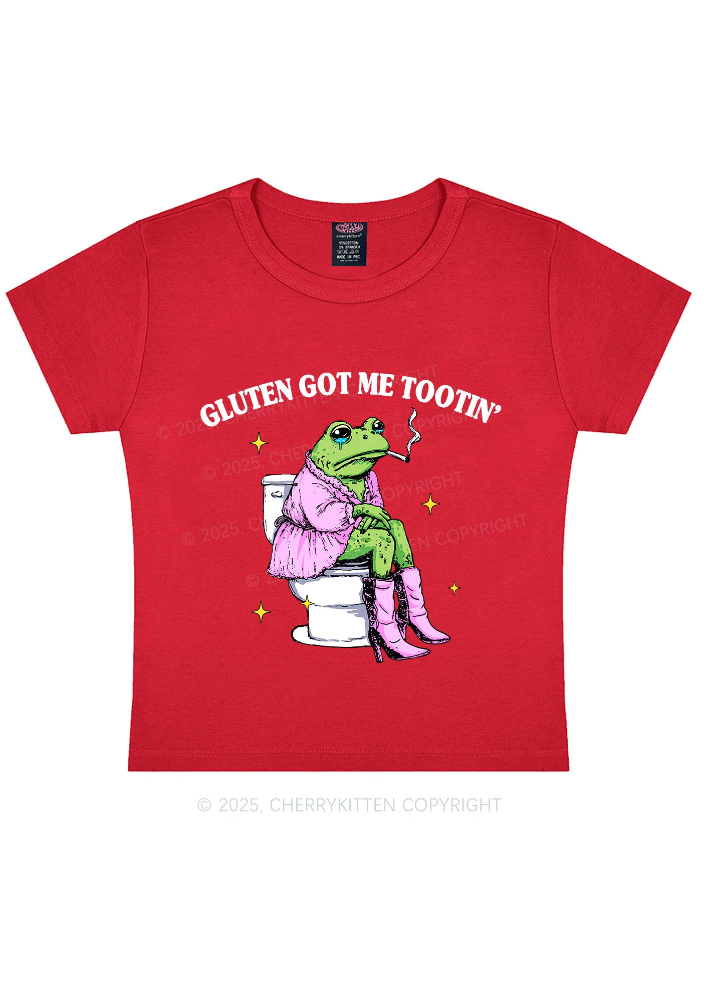 Gluten Got Me Tootin Y2K Baby Tee Cherrykitten