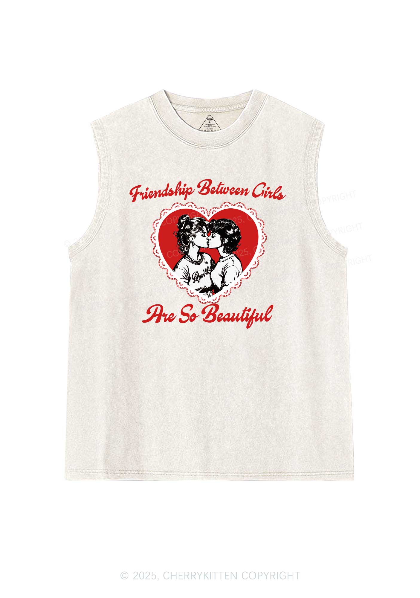 Friendship Between Girls Pride Y2K Washed Muscle Tank Cherrykitten