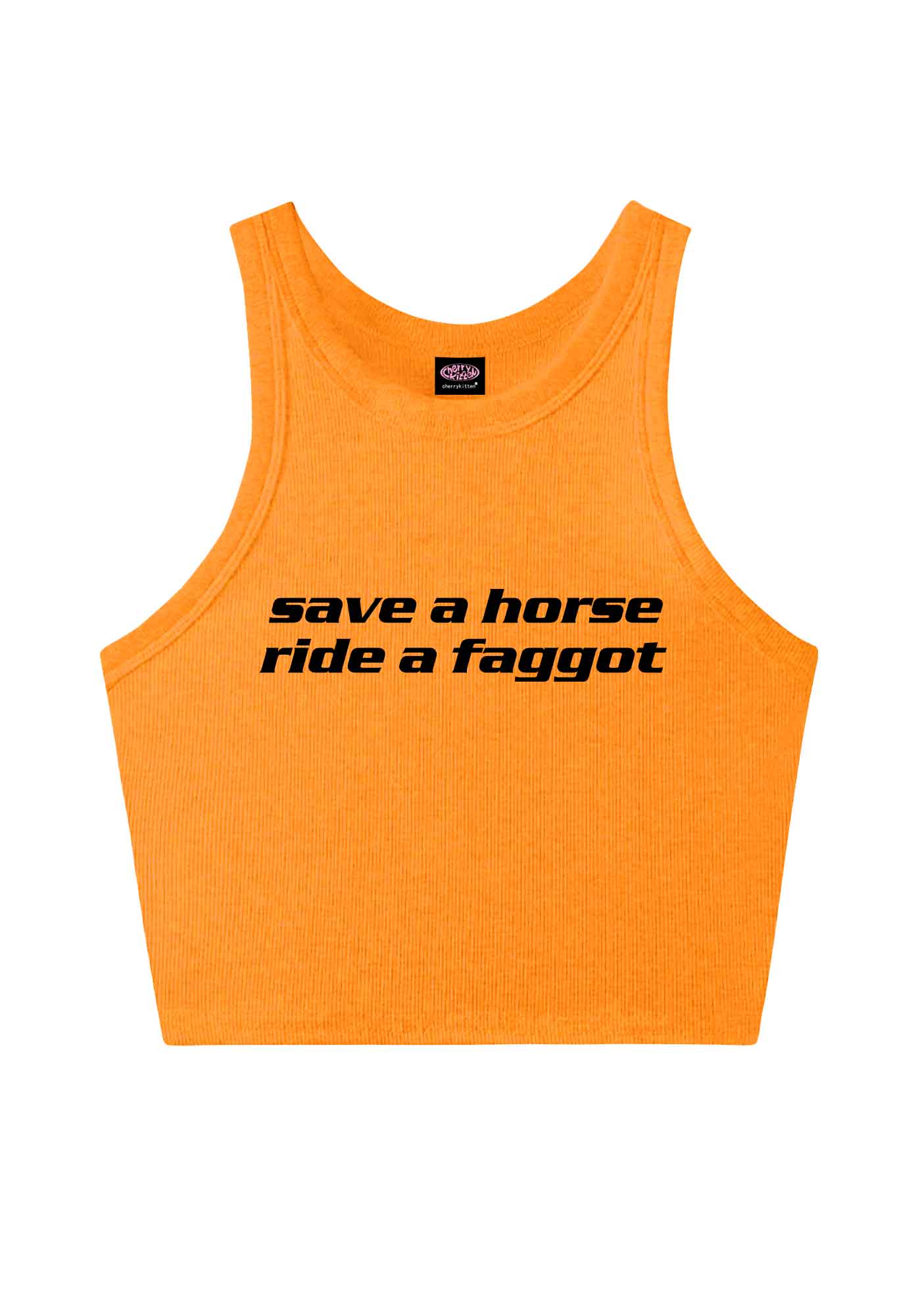 Save Horse Ride Faggot Pride Y2K Crop Tank Top Cherrykitten