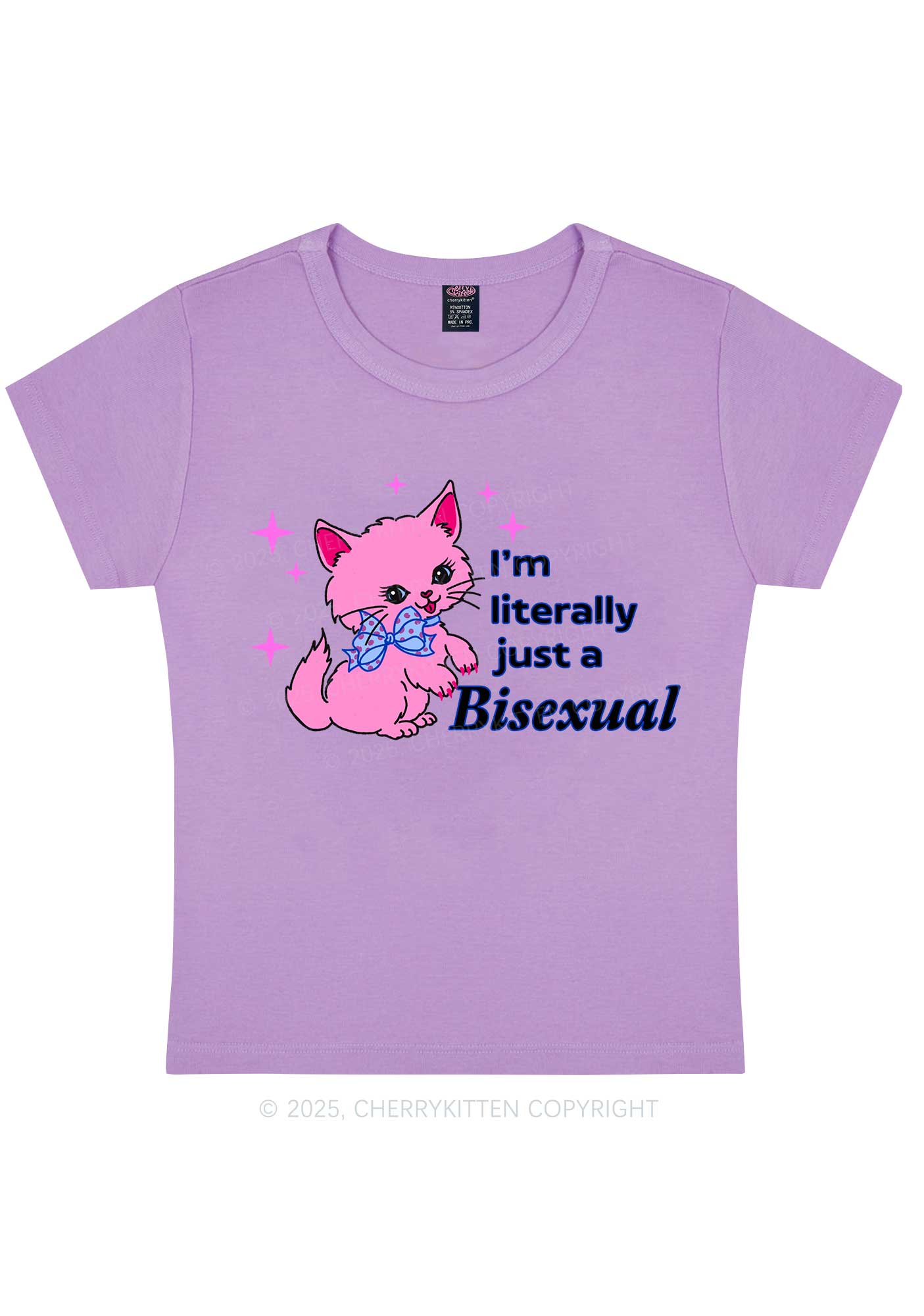 Literally Just A Bisexual Pride Y2K Baby Tee Cherrykitten