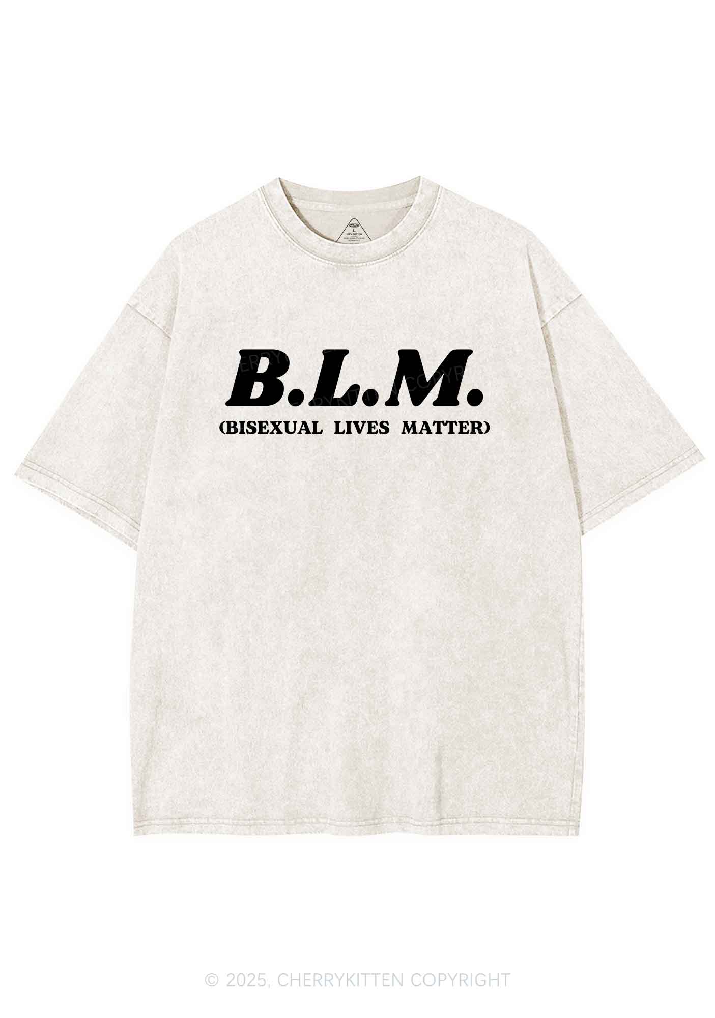 Bisexual Lives Matter Pride Y2K Shirts Washed Tee Cherrykitten