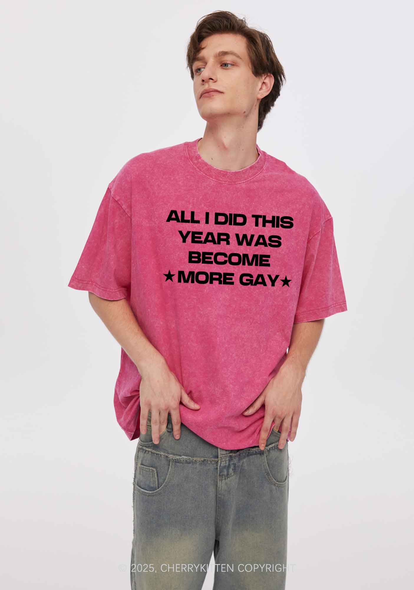 Become More Gay Pride Y2K Shirts Washed Tee Cherrykitten