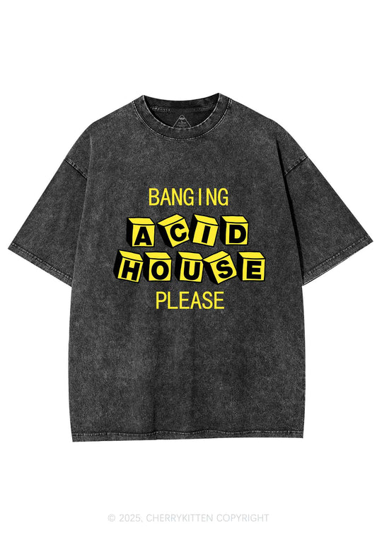 Banging Acid House Y2K Shirts Washed Tee Cherrykitten