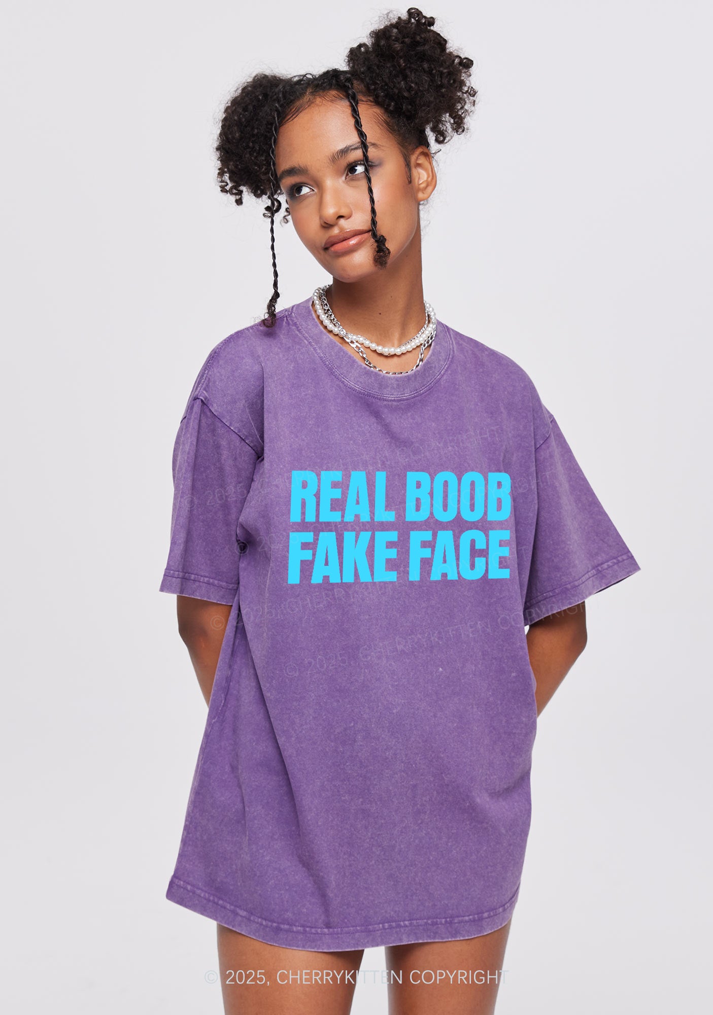 Fake Face Real Bxxb Y2K Shirts Washed Tee Cherrykitten