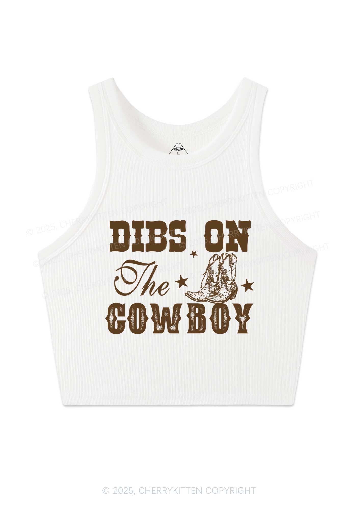 Dibs On The Cowboy Y2K Crop Tank Top Cherrykitten