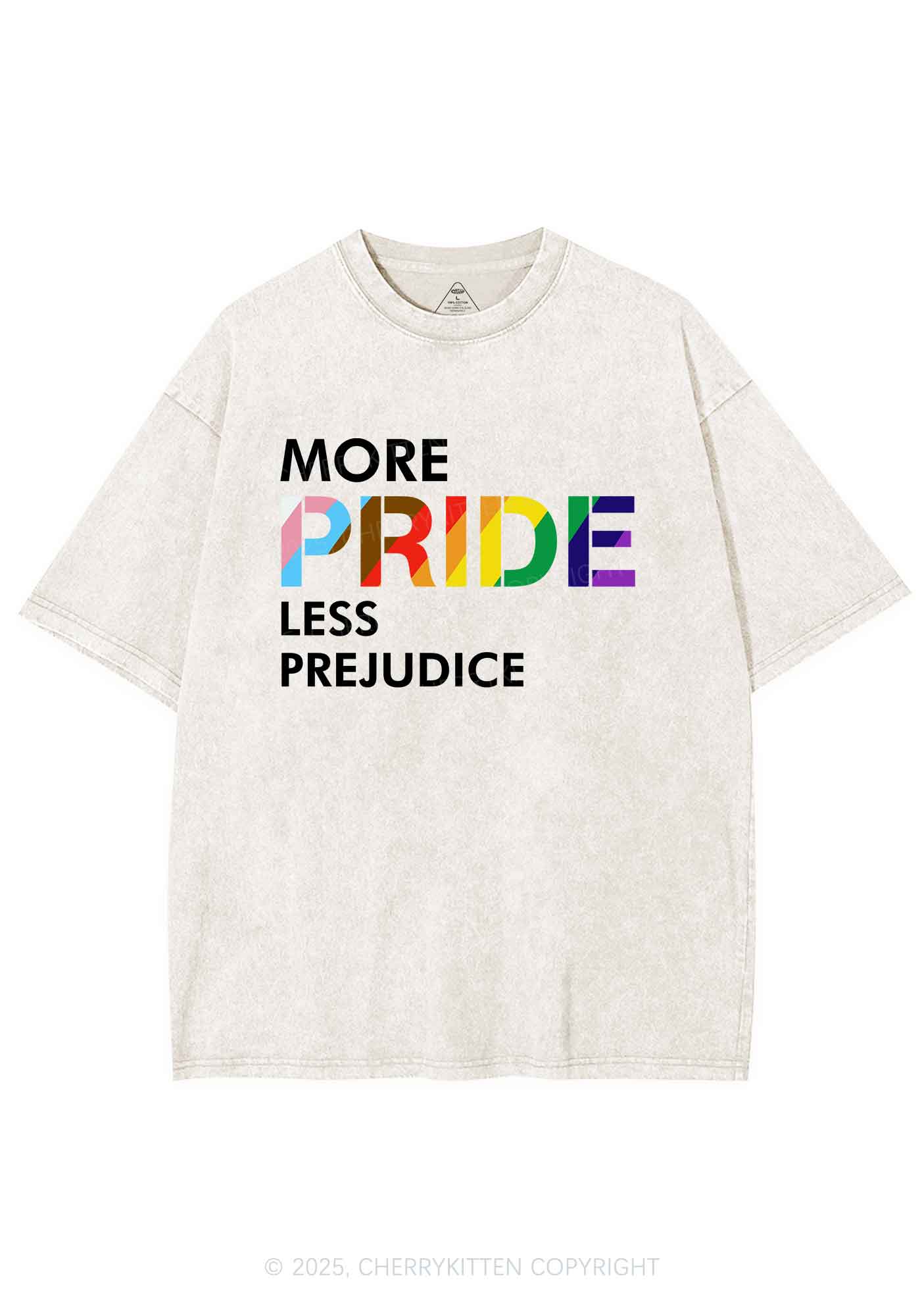 More Pride Less Prejudice Y2K Shirts Washed Tee Cherrykitten