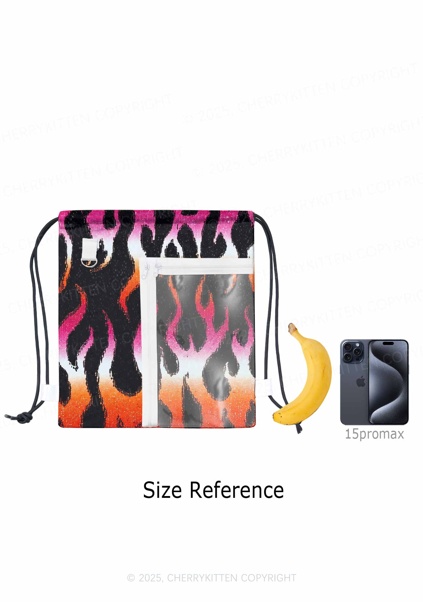 Lesbian Flame Pride Y2K Drawstring Itabag Backpack Cherrykitten