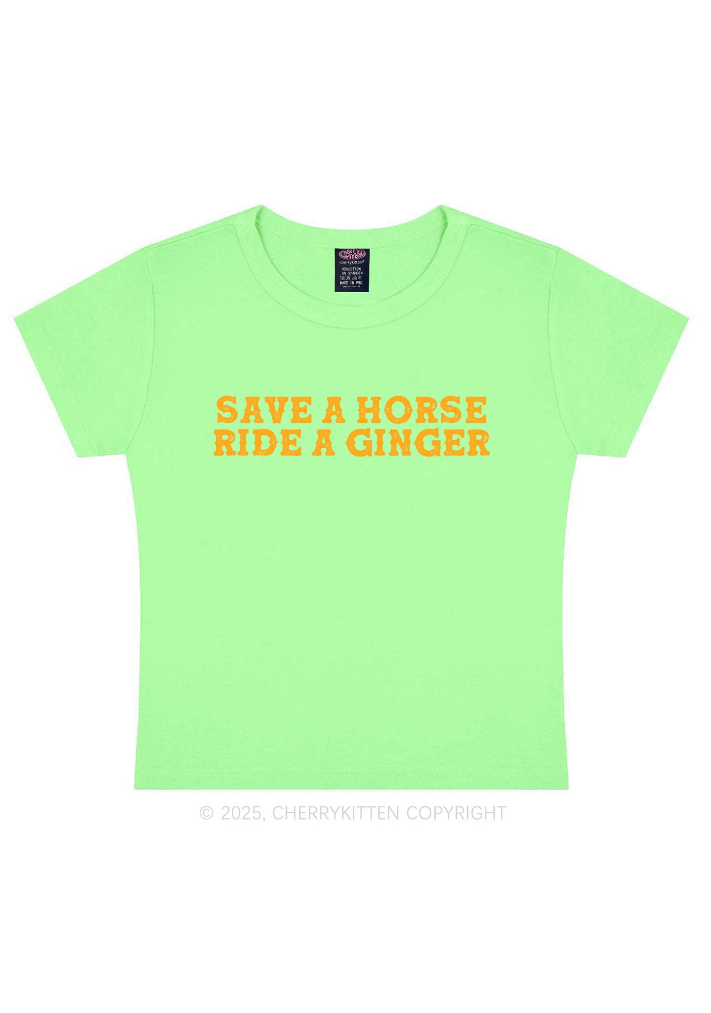 Ride A Ginger Y2K Baby Tee Cherrykitten