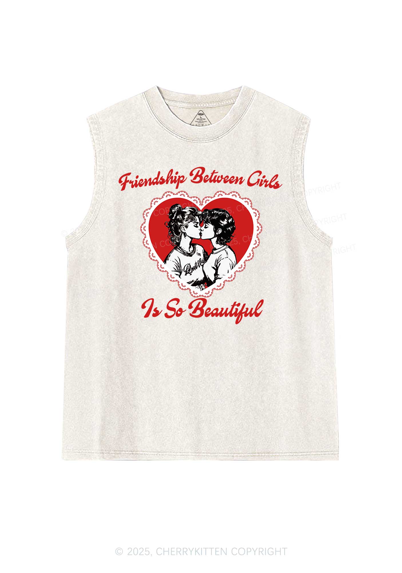 Friendship Between Girls Pride Y2K Washed Muscle Tank Cherrykitten