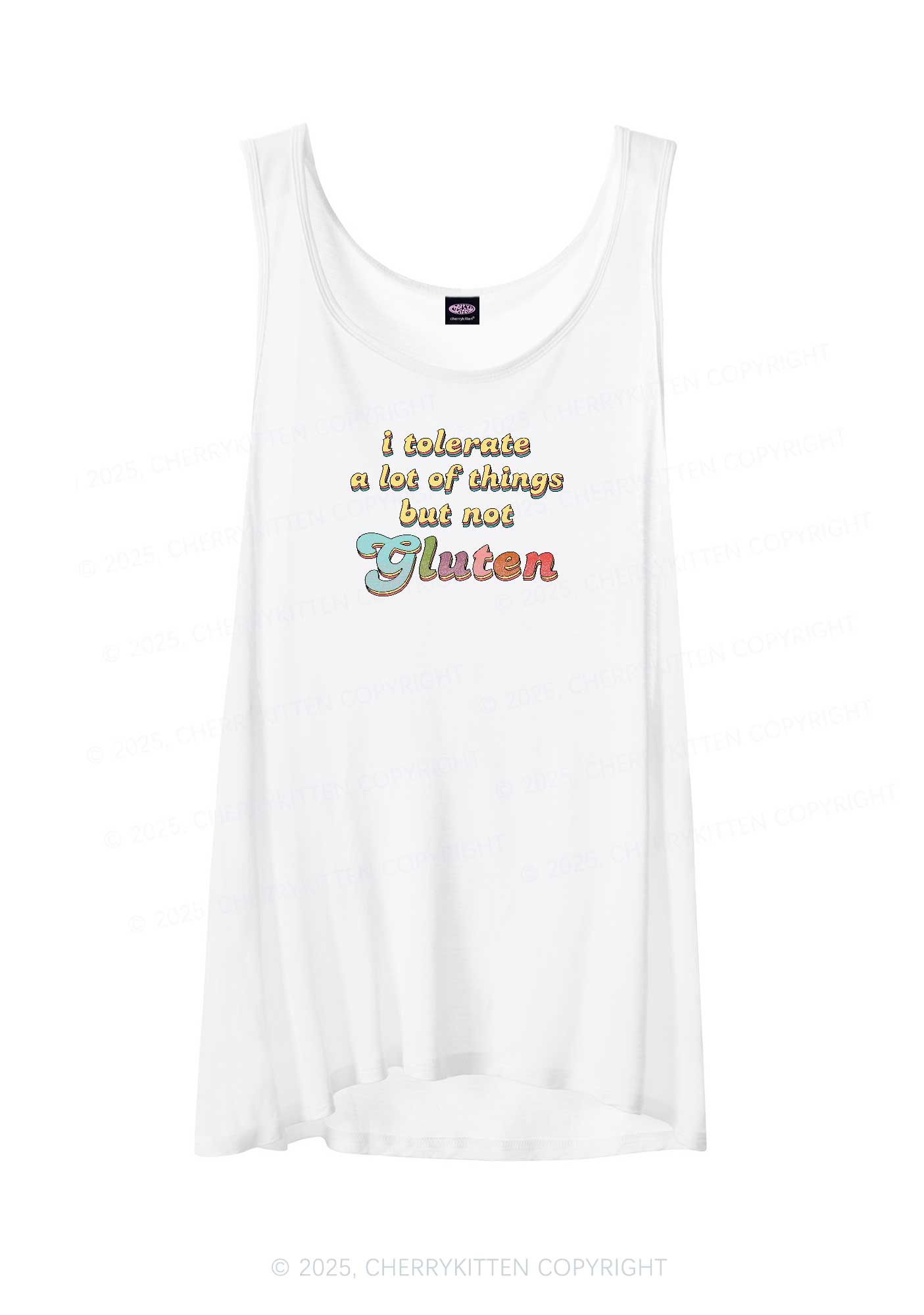Tolerate Gluten Y2K Sheer Boyfriend Tank Cherrykitten