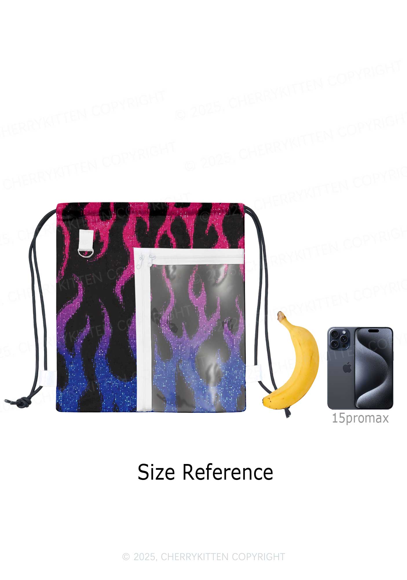 Bisexual Flame Pride Y2K Drawstring Itabag Backpack Cherrykitten