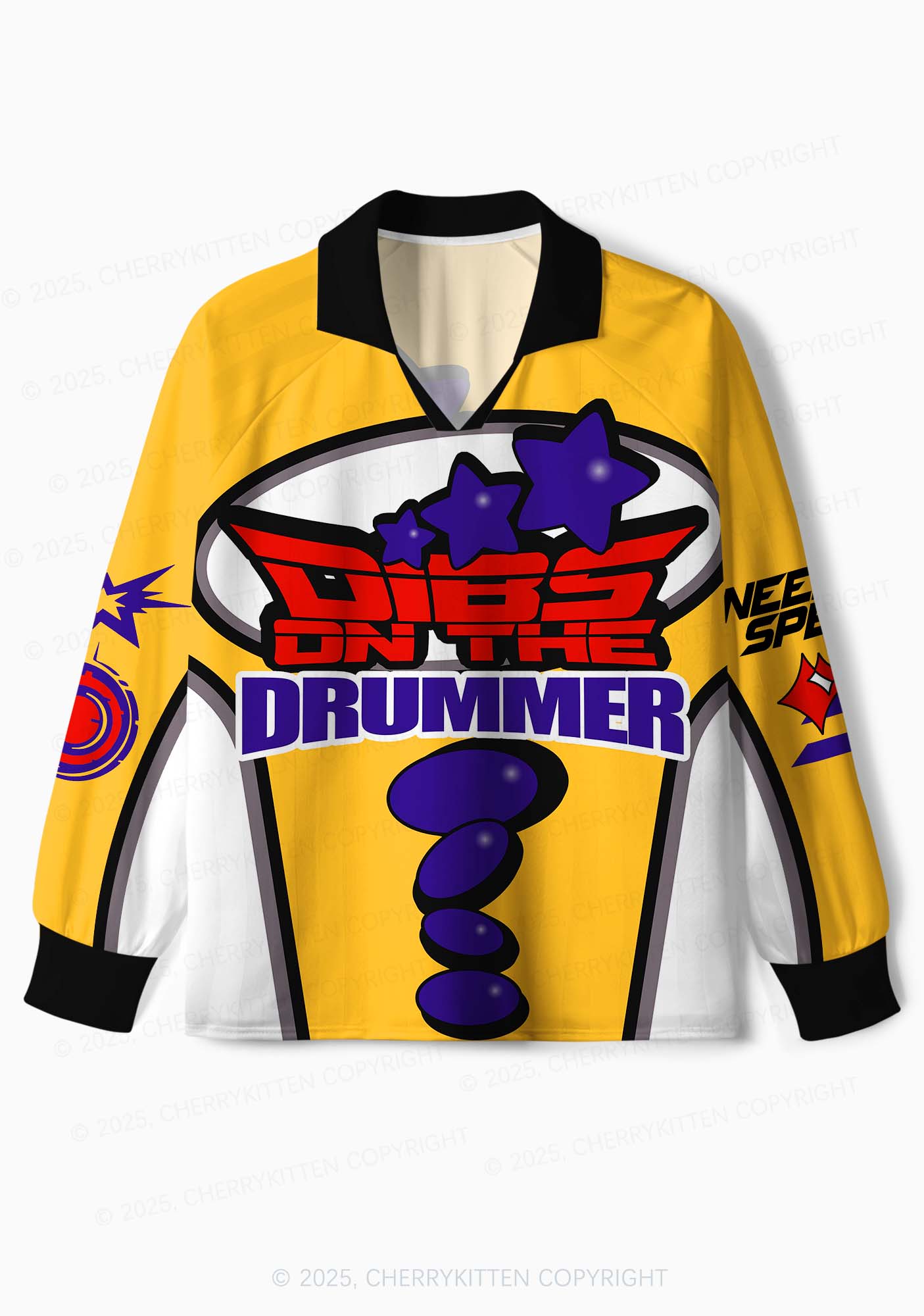 Custom Dibs On The Drummer Y2K Sport Long Sleeve Jersey Shirts Cherrykitten