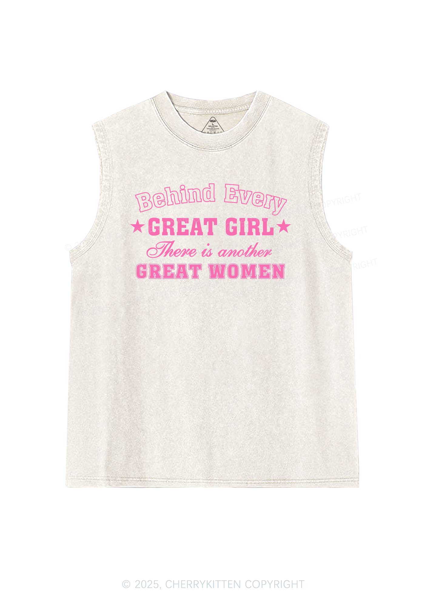 Great Girl Great Women Pride Y2K Washed Muscle Tank Cherrykitten