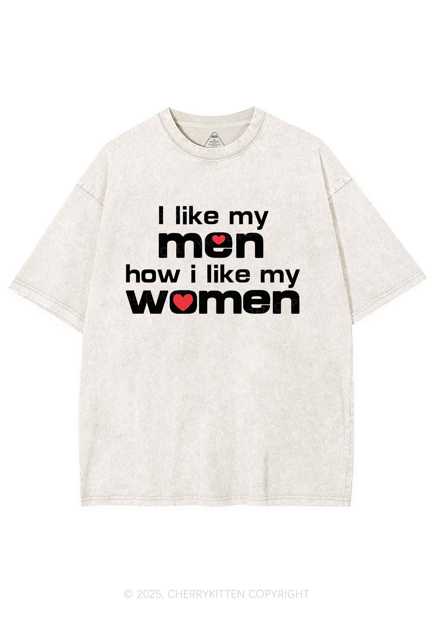 I Like My Men Pride Y2K Shirts Washed Tee Cherrykitten