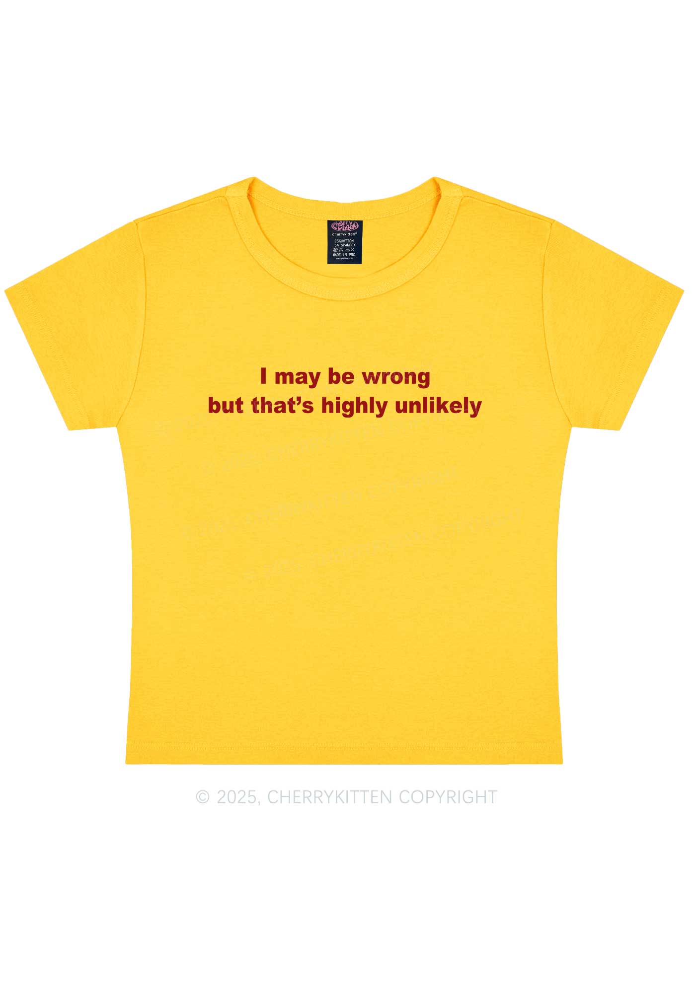 Highly Unlikely Y2K Baby Tee Cherrykitten
