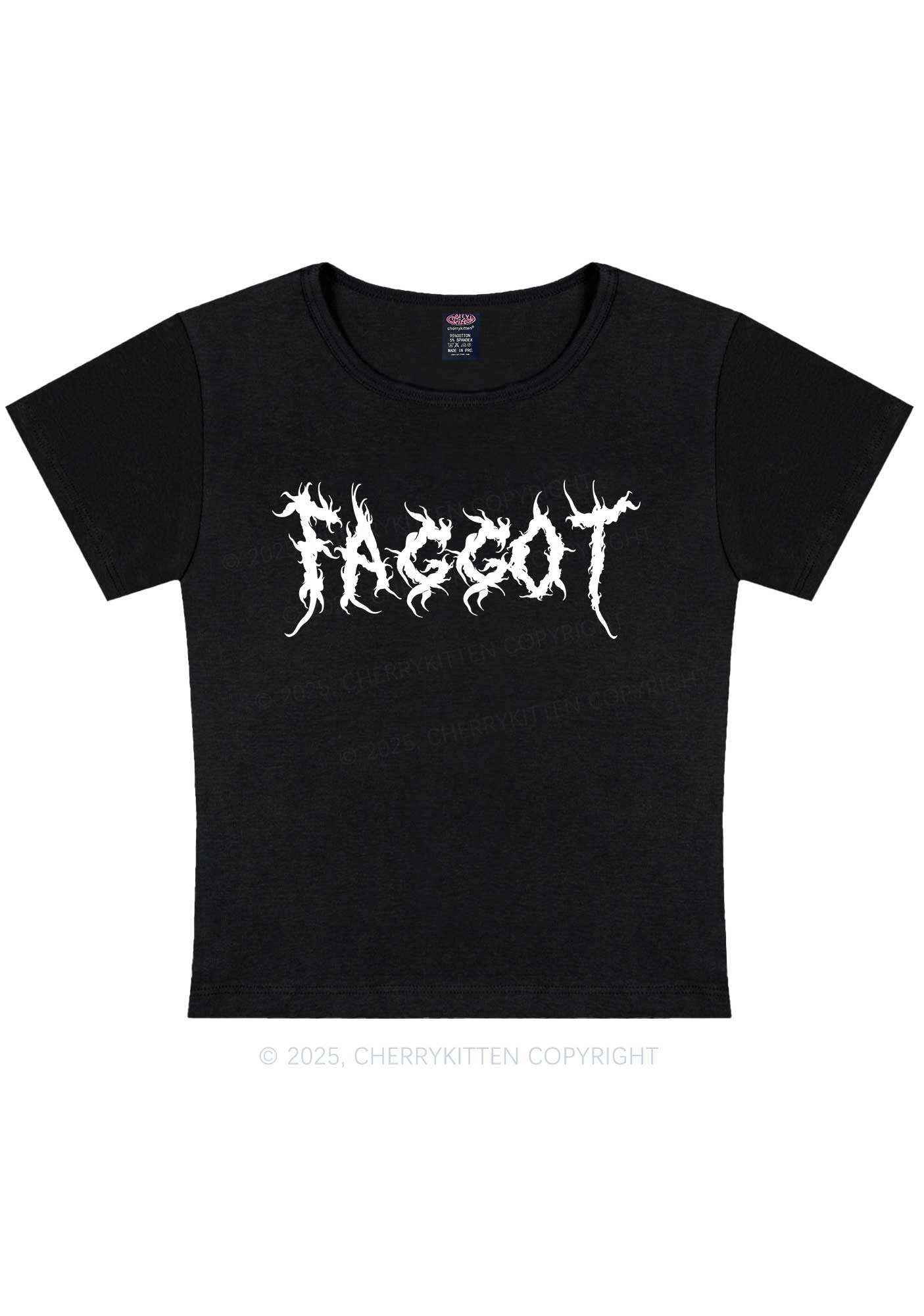 Punk Faggot Pride Y2K Baby Tee Cherrykitten