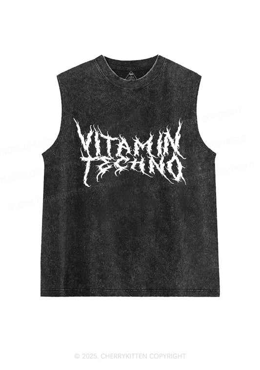 Vitamin Techno Y2K Washed Muscle Tank Cherrykitten
