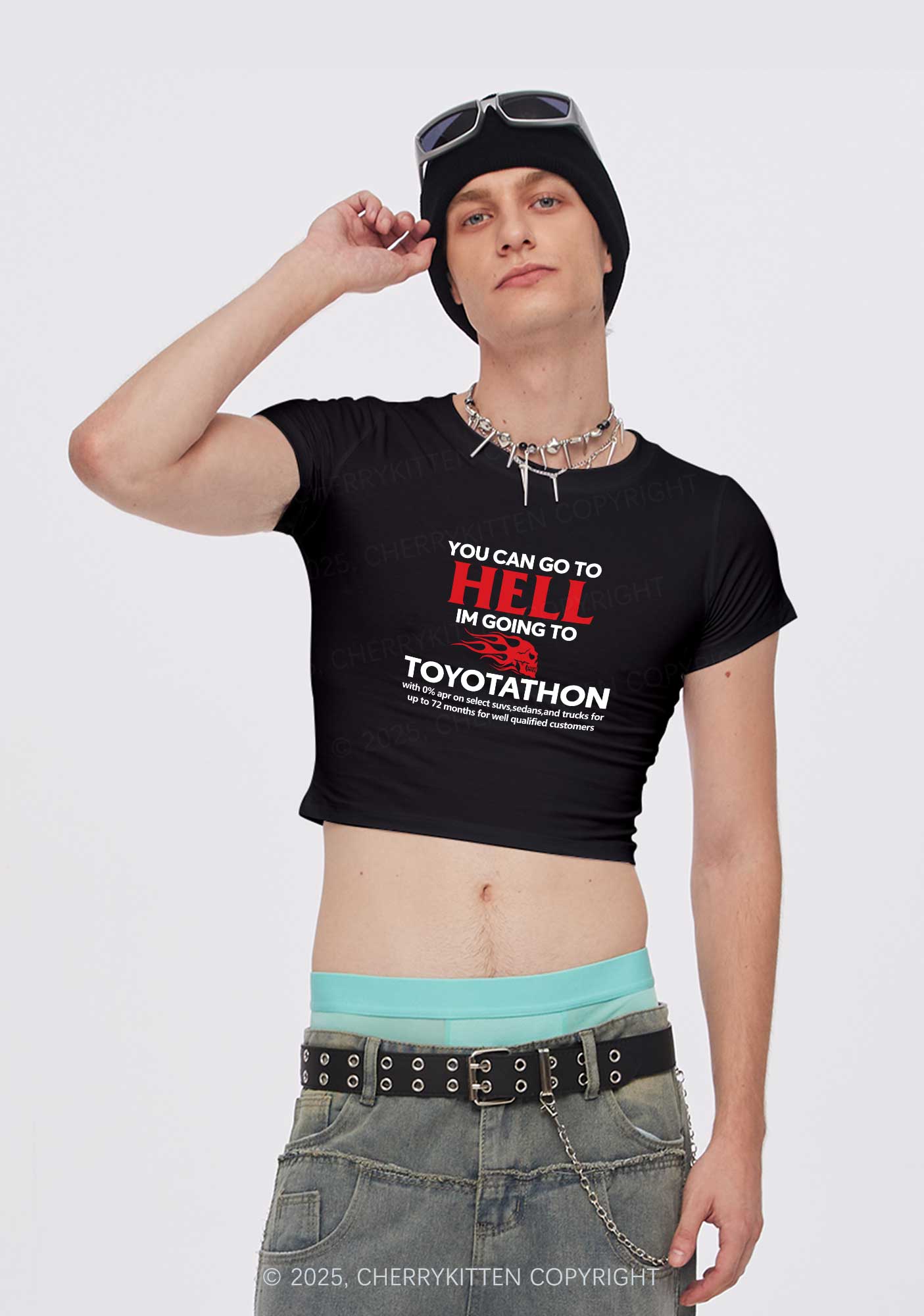 You Can Go Hell Y2K Baby Tee Cherrykitten
