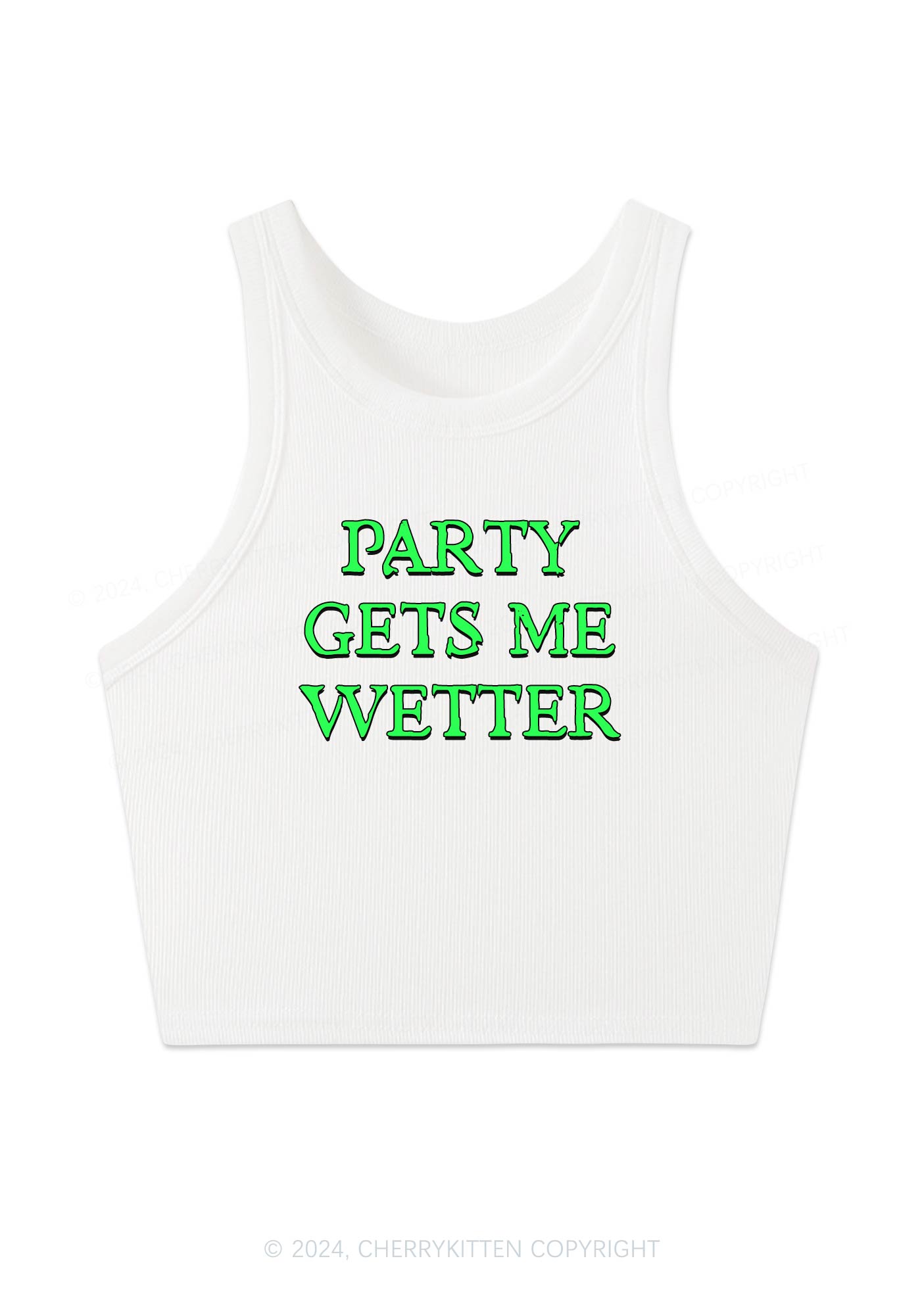 Party Gets Me Wetter Y2K Crop Tank Top Cherrykitten